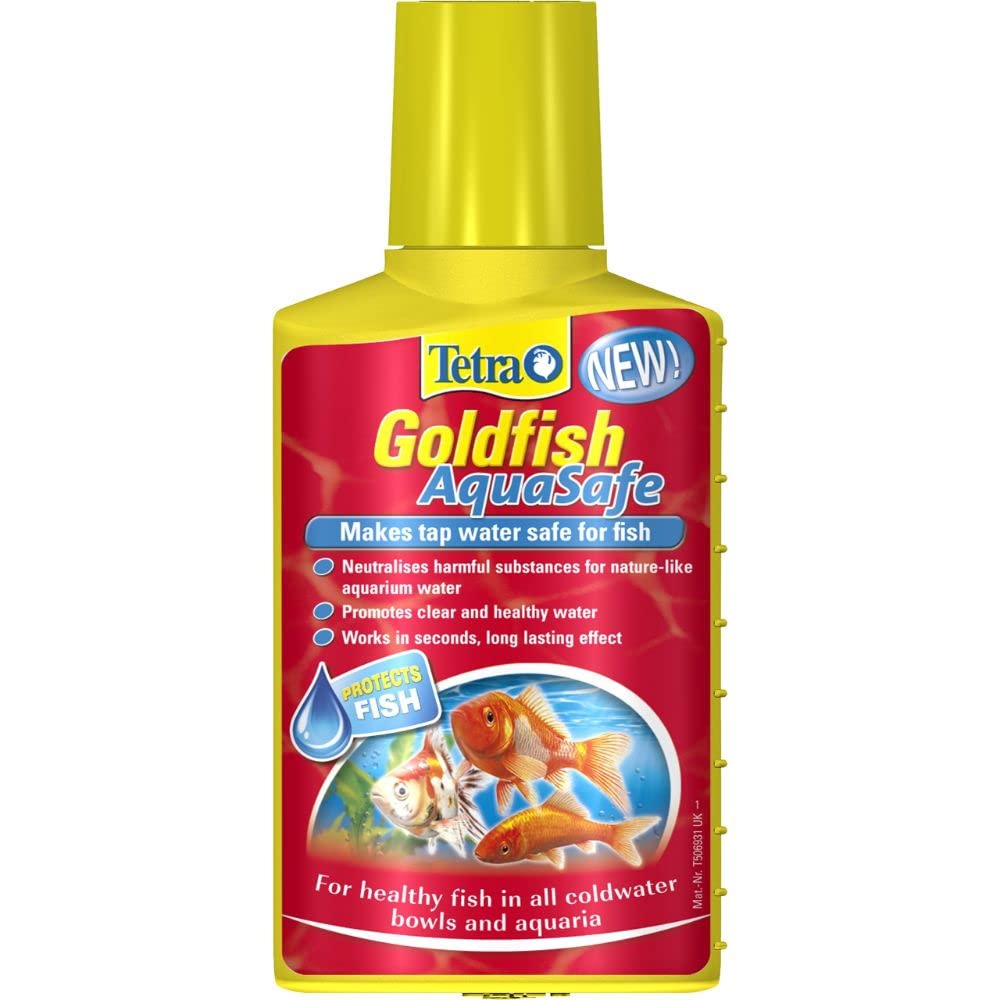 Tetra Aquasafe Water Conditioner 100ml - Safe & Effective Water Treatment for Goldfish Tanks - Removes Chlorine & Heavy Metals - Ideal for Freshwater Aquariums & Fish Bowls