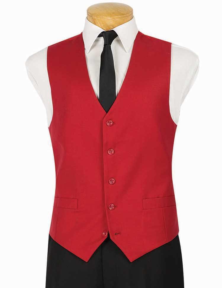 Men's Red Vest Suit Separates - Formal Business Attire for Weddings, Office & Special Occasions