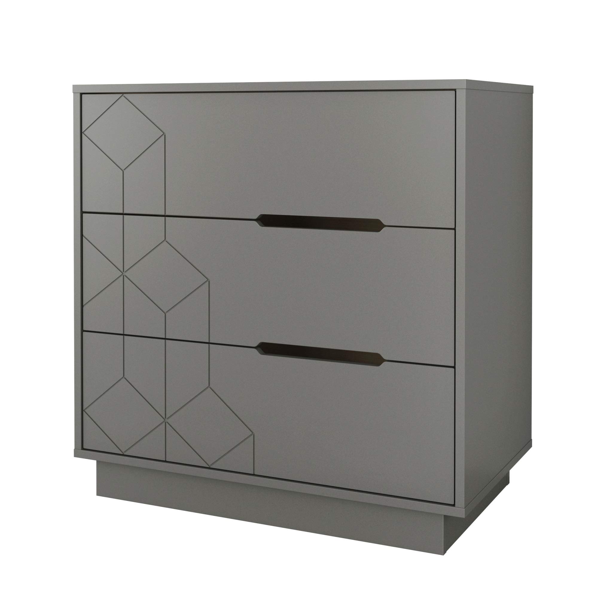 Nexera 3-Drawer Chest - Modern Greige Dresser with Soft-Close Drawers | Bedroom Storage Organizer for Clothes, Linens & Accessories