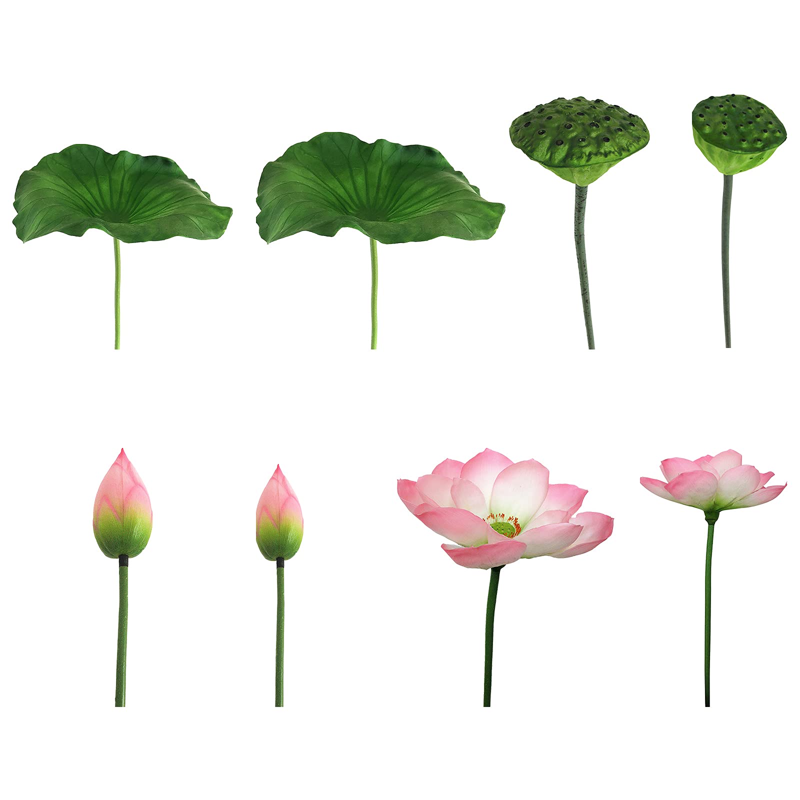 QSDGFH Artificial Lotus Flowers - Real Touch Silk Lotus Bouquets for Home, Office, Party Decor | Indoor & Outdoor Wedding, Table Centerpiece, Zen Garden Decorations