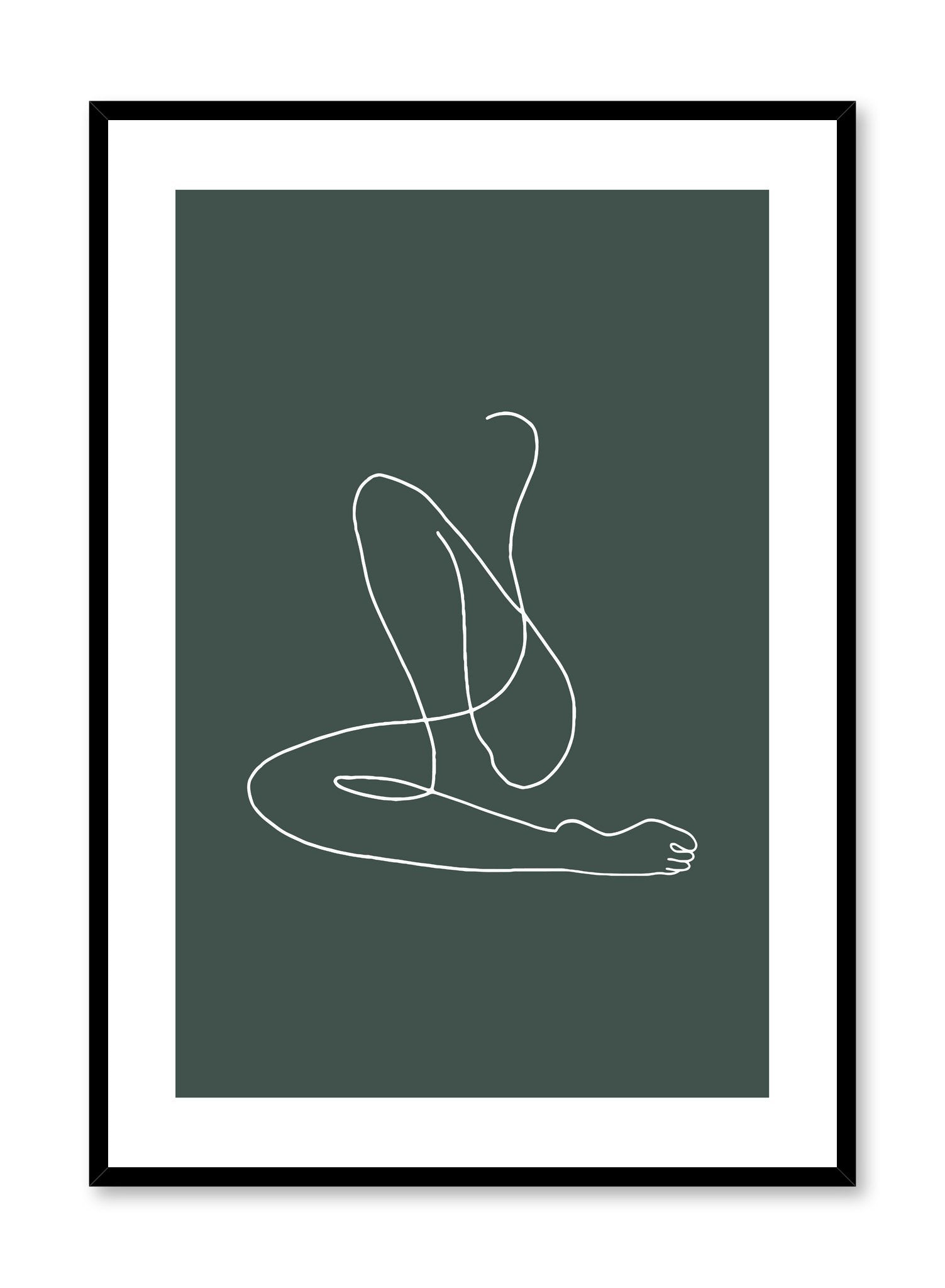 Flow in Green Abstract Art Poster - Modern Wall Decor for Living Room, Bedroom & Office | Perfect for Home & Office Decoration