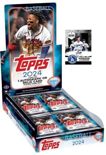 2024 Topps Series 1 Baseball Hobby Box - Factory Sealed 240 Cards w/ 1 Autograph or Memorabilia Card + Silver/Blue Pack - Includes Rookie Cards of Elly de La Cruz & Evan Carter - Collectible Shohei Ohtani Art Card - Perfect for Baseball Card Collectors and Fantasy Sports Enthusiasts
