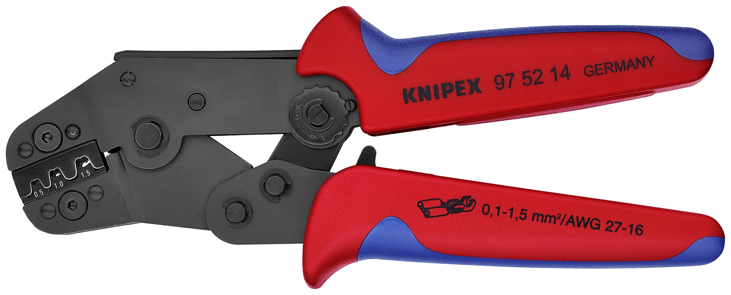 Knipex 97 52 14 Crimping Pliers for Non-Insulated Open Plug Connectors - Professional Electrical Tool for Wiring, Automotive & DIY Projects