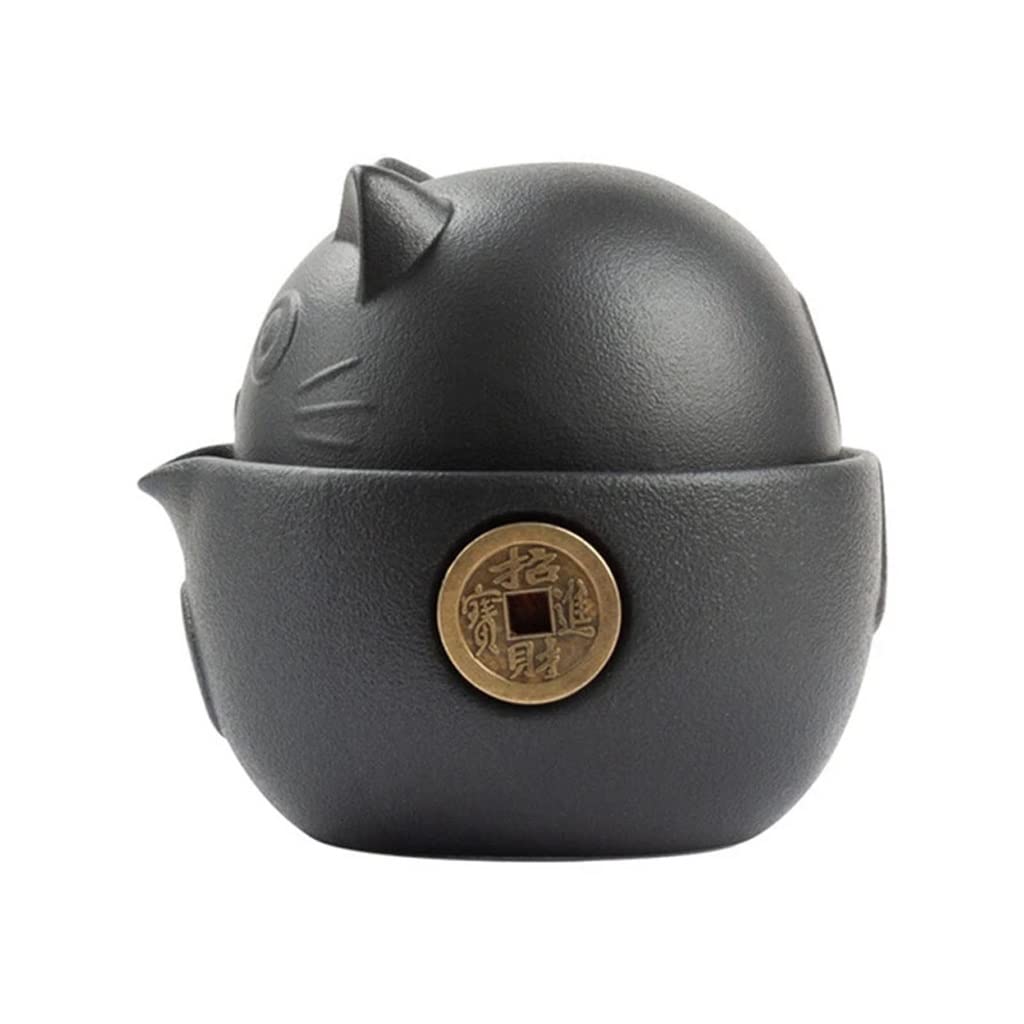 YXBDN Ceramic Tea Set - Portable Cat Series Travel Tea Set with Teapot, Perfect Gift for Friends | European & English Style Tea Set for Home, Office, and Travel Use