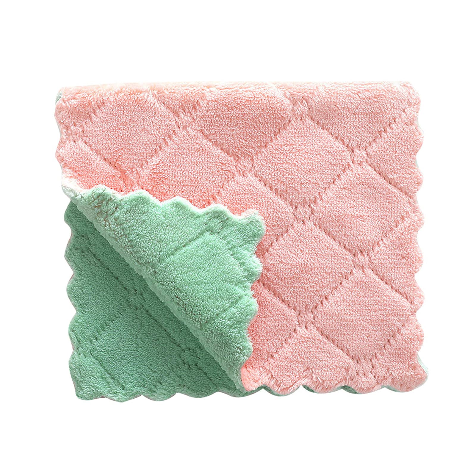 Premium Nonstick Velvet Dish Towels for Kitchen, Dining & Bar - Soft Coral Embroidery Oil Cloths, Hanging Dishcloths for Cooking, Cleaning & Decor