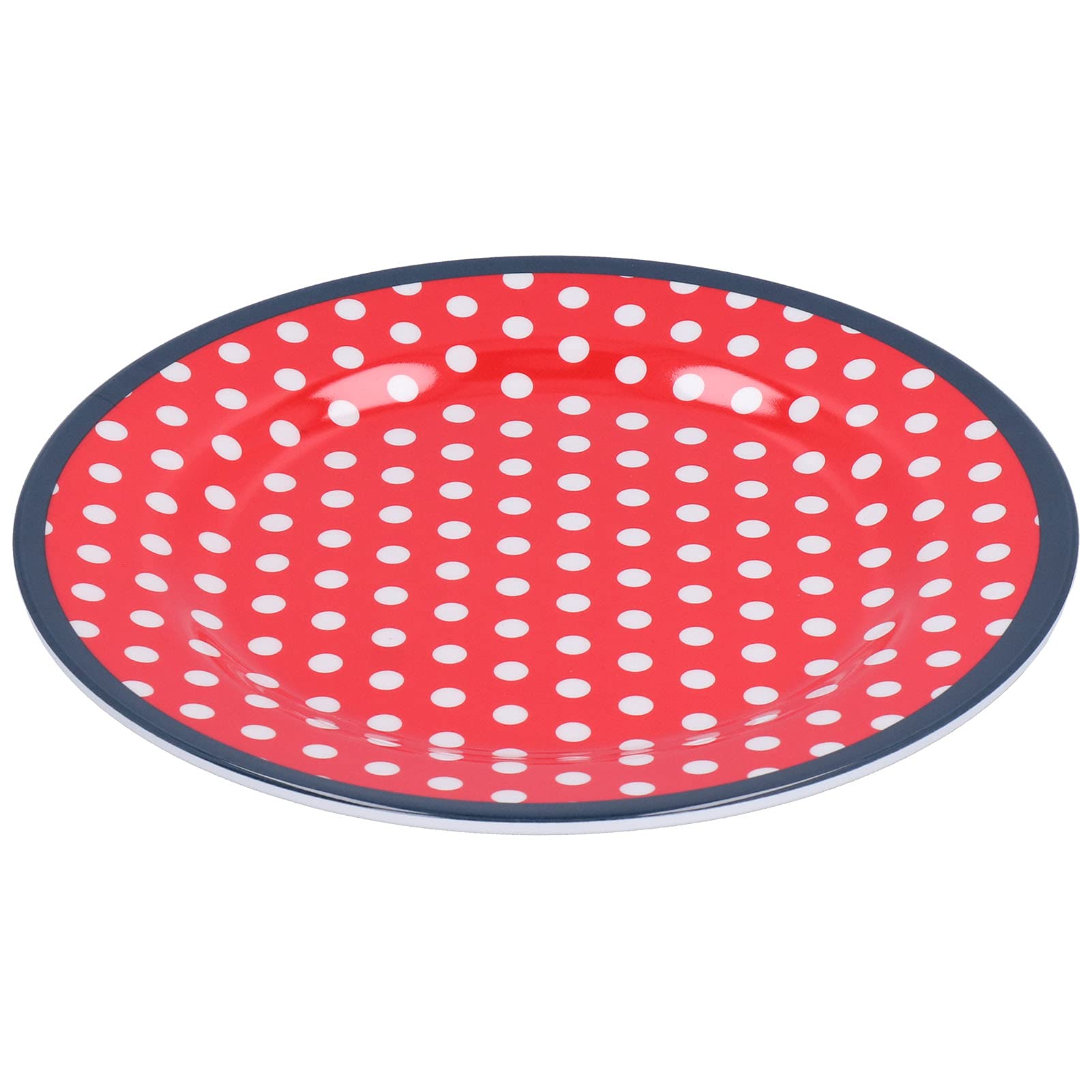 Elegant Red Dot Decorative Dessert Plates - Small Modern Reusable Dinner Plates for Candies, Snacks, Fruits, Cakes & Salads | Perfect for Parties, Tea Time & Home Decor