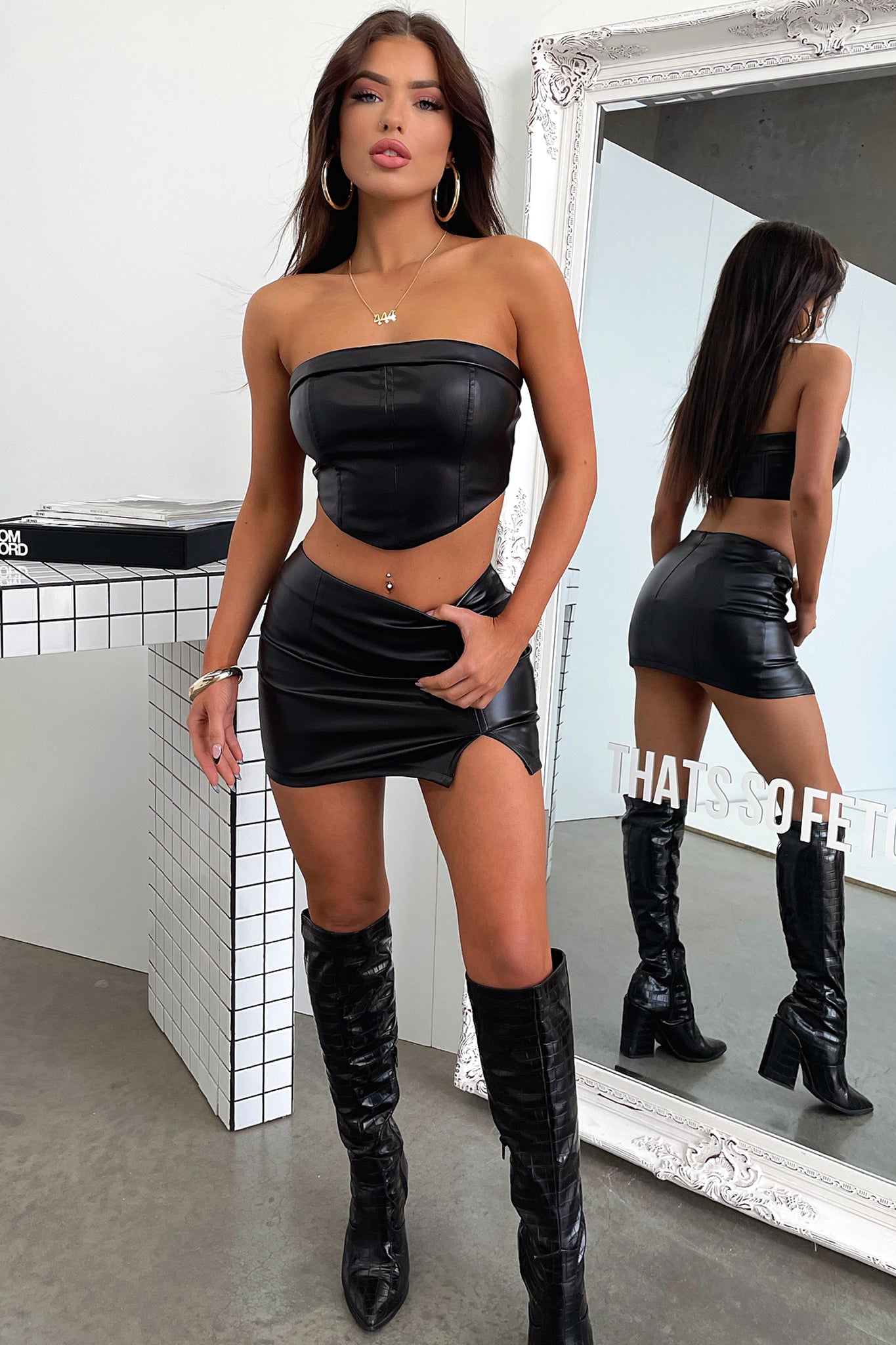 Marin Skirt - Black PU Leather Mini Skirt for Women | Stylish & Comfortable | Perfect for Parties, Dates & Night Out