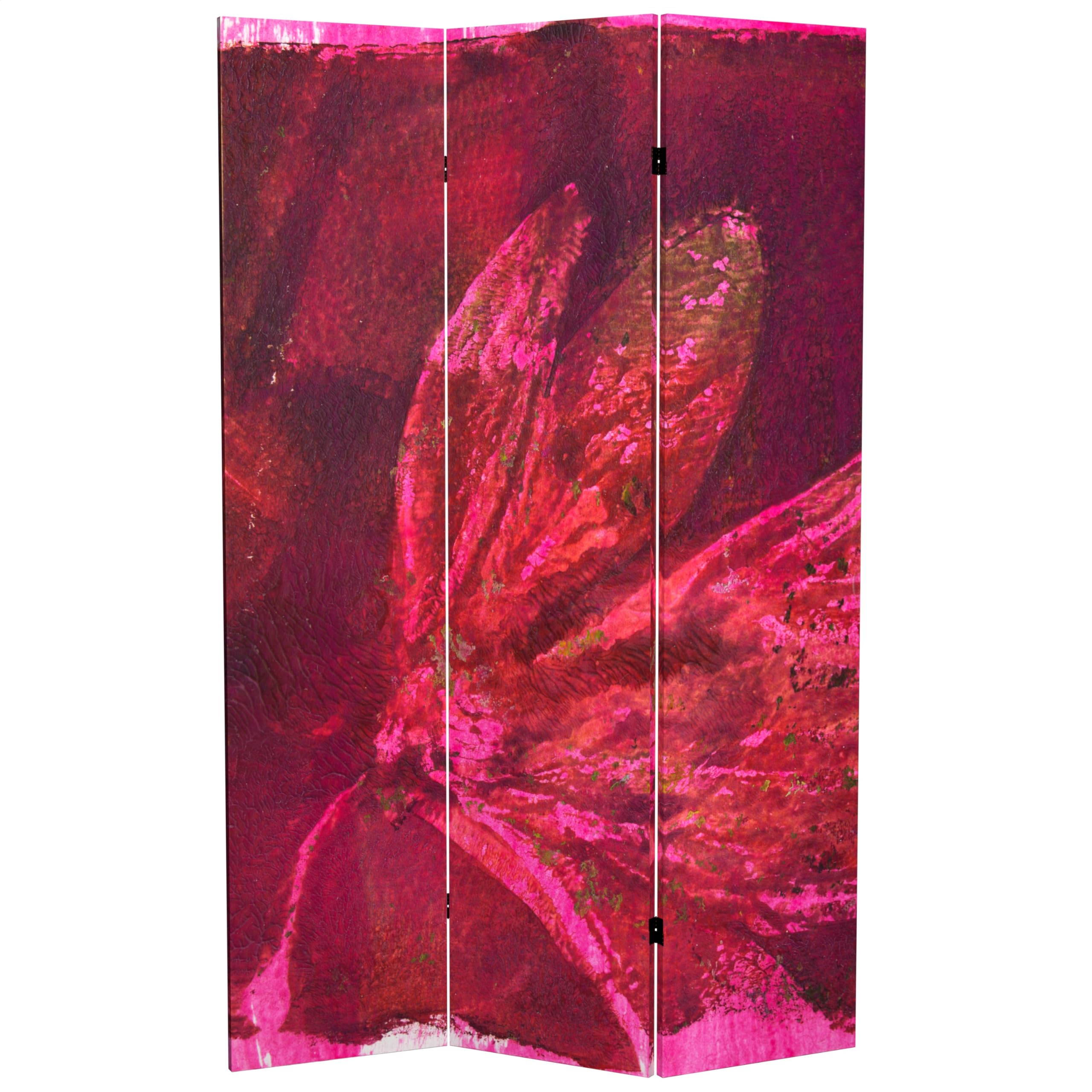 6 ft. Tall Double Sided Privacy Room Divider - Freestanding Partition Screen for Home Office, Bedroom, and Studio - Decorative Canvas Room Separator with Sturdy Metal Frame