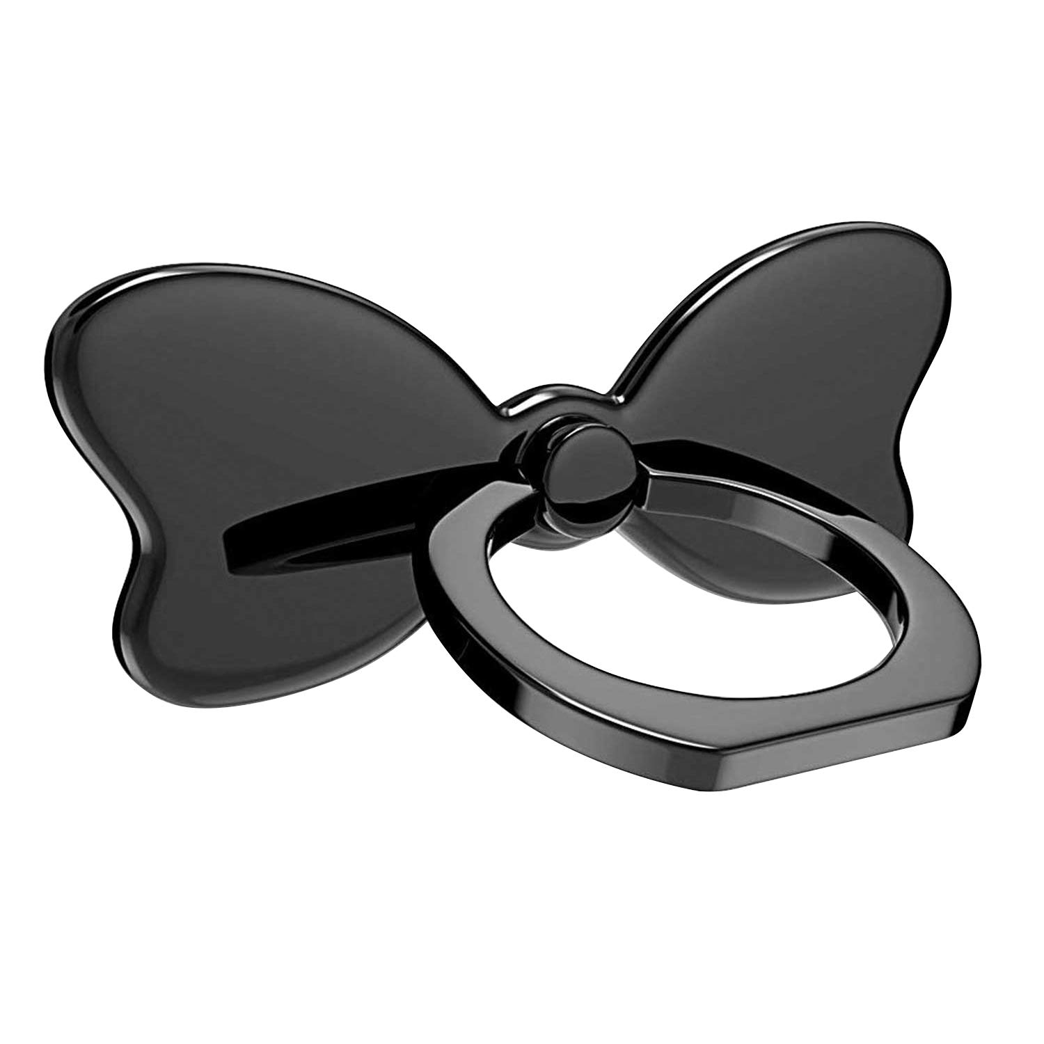PZOZ 360°旋转金属手机指环支架 - 可折叠手持握把、车载挂钩、手机支架、稳定器 - 适用于iPhone、三星Galaxy等智能手机 - 黑色时尚配件 - 办公、旅行、驾驶、自拍多场景使用