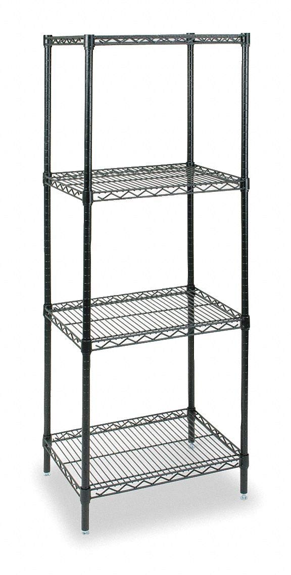 Top Brand 2KPL9 - 74 Inch Heavy Duty Wire Shelving Starter Kit with Powder Coated Finish | Perfect for Garage Storage, Pantry Organization & Commercial Use