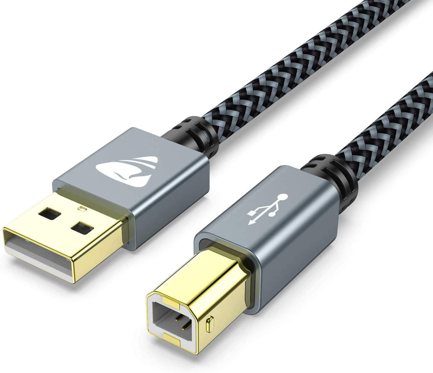 10FT USB 2.0 Printer Cable - A Male to B Male High Speed Scanner Cord for HP/Canon/Epson/Dell/Brother/Lexmark/Xerox/Samsung Printers - Perfect for Home Office & Studio Printing Setup