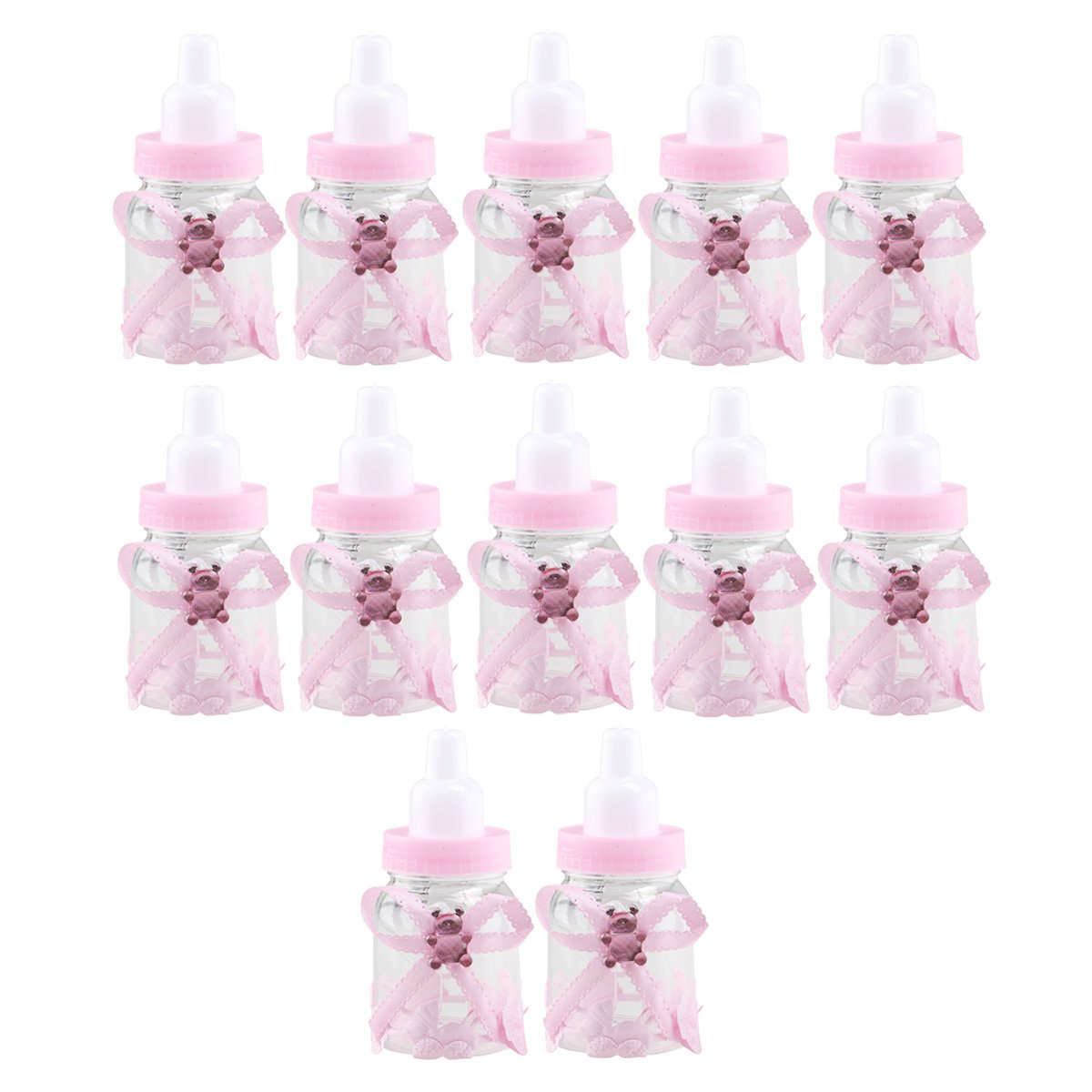 12pcs Candy Bottle Box Feeder Style Artificial Party Filler for Baby Shower Favors - Perfect for Birthday Parties, Wedding Decorations & Gift Bags