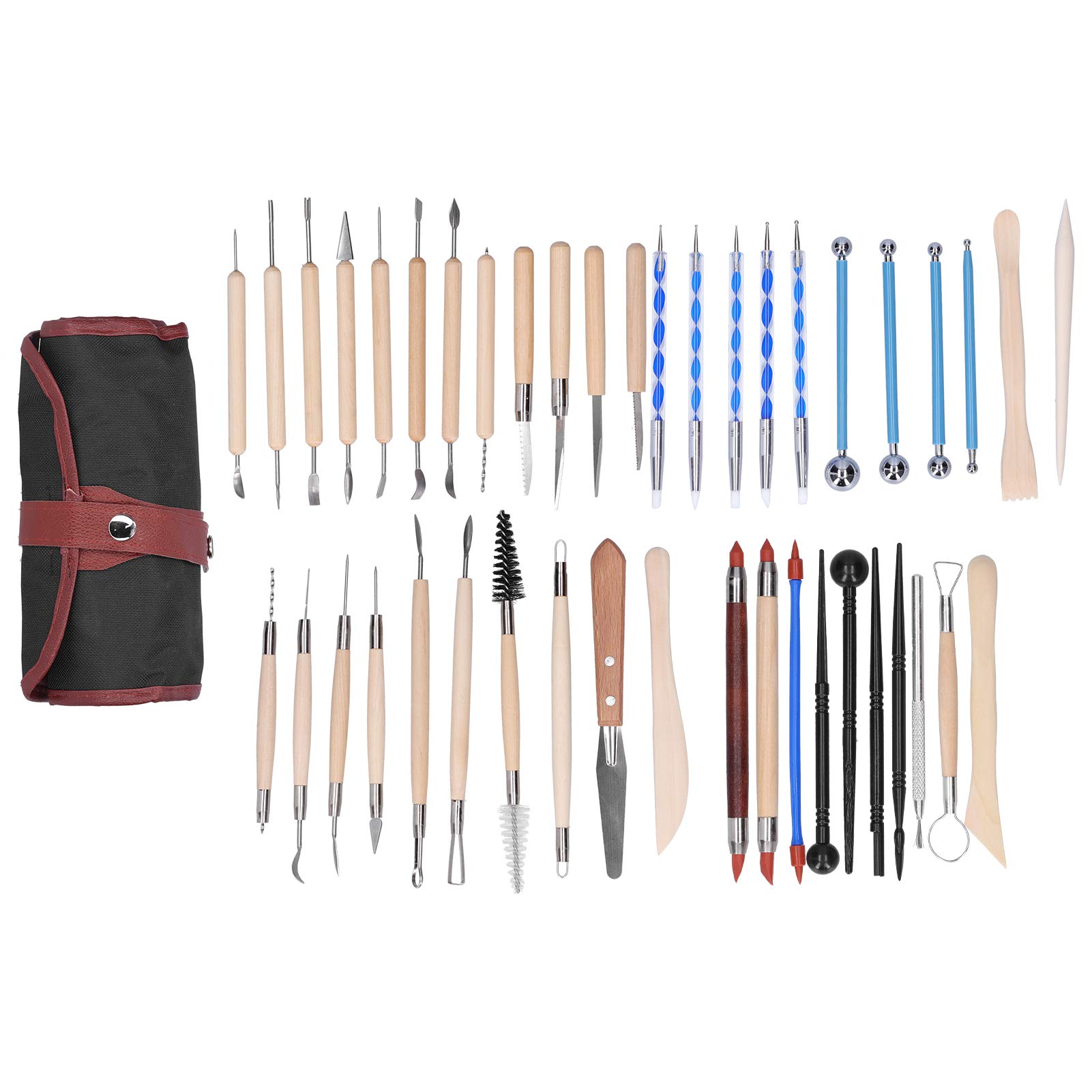 **44-Piece Pottery Clay Sculpting Tools Set - Multifunctional Polymer Ceramic Modeling & Carving Knife Kit for Artists, DIY Crafters - Perfect for Pottery, Sculpting, Jewelry Making & Home Decor Projects**