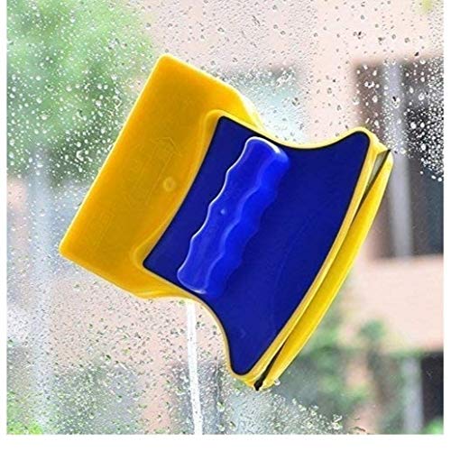 Svk Dream Magnetic Double-Sided Window Cleaner Tool - 2 Extra Cleaning Pads Included - Efficient Glass Wiper & Squeegee for Home & Office Use - Perfect for High Windows, Glass Doors, and Shower Enclosures