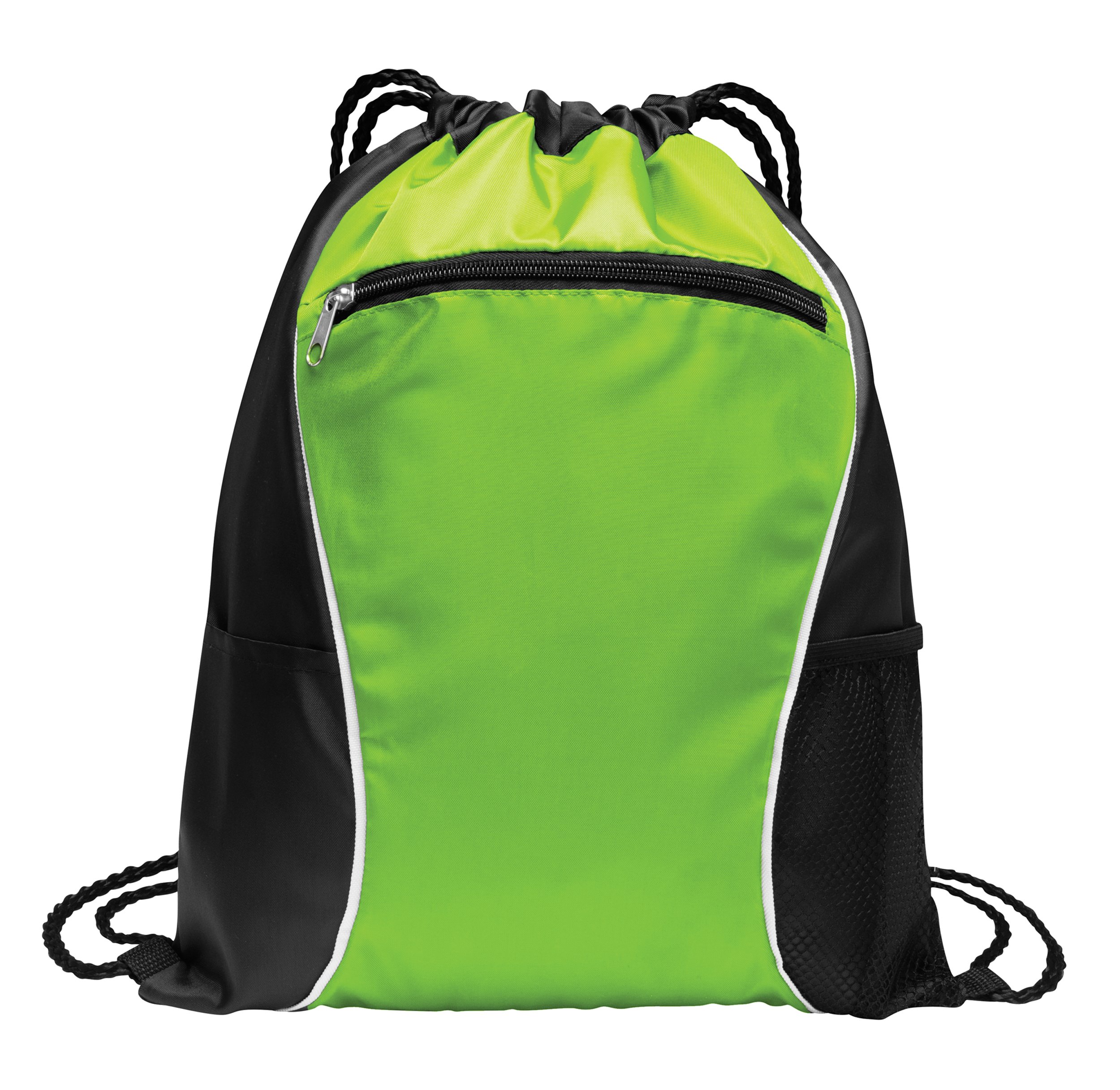 Durable Two-Tone Polyester Cinch Pack Backpack - 6-Pack Lime Drawstring Bags for Gym, Sports, Promotional Giveaways & School Essentials | Lightweight & Wholesale Bulk Backpacks