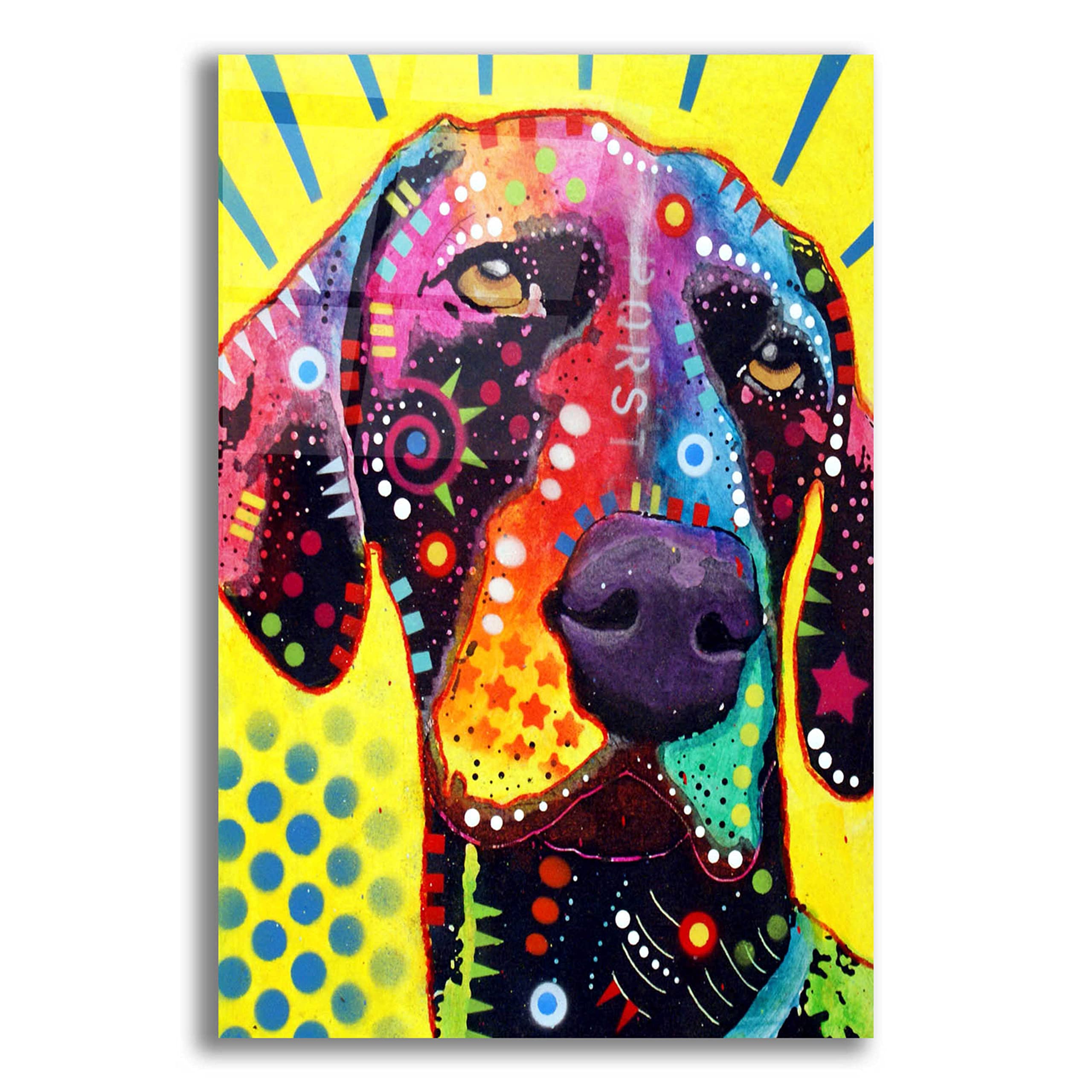 German Shorthaired Pointer Dog Art Print by Dean Russo - 16x24 Inch Acrylic Glass Wall Decor - Modern Home & Office Painting for Pet Lovers & Hunting Enthusiasts