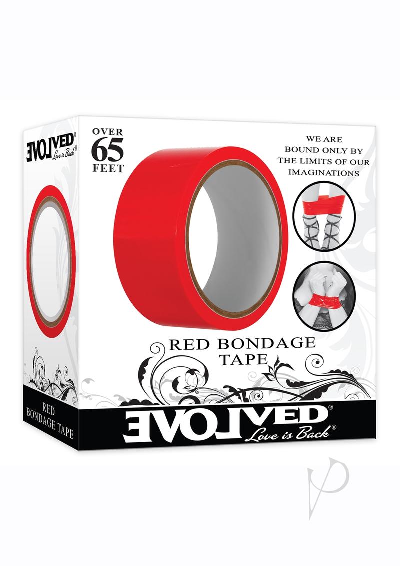 Bondage Tape 65ft Red - Self-Adhesive Restraint Tape for BDSM, Bondage Play & Sensual Exploration - Perfect for Couples, Spicing Up Intimacy & Role Play Scenes