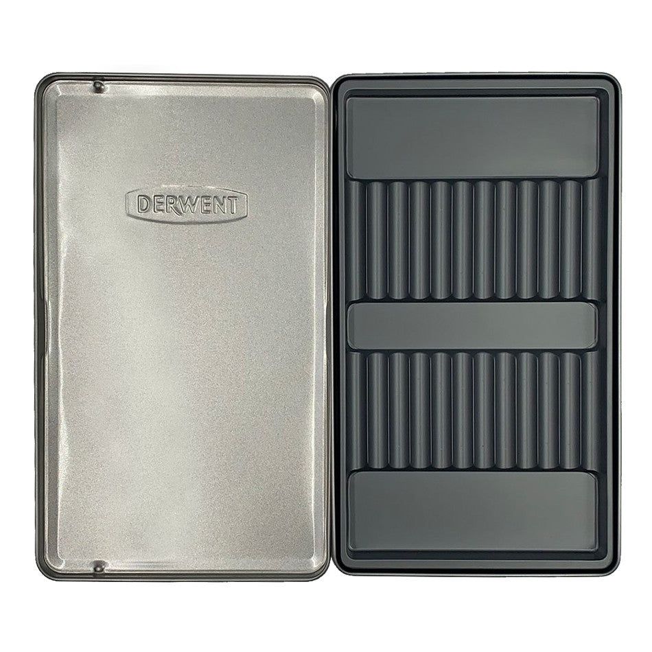 Derwent Silver Tin for 12 Pencils | Premium Pencil Storage Case | Perfect for Artists, Students & Office Use