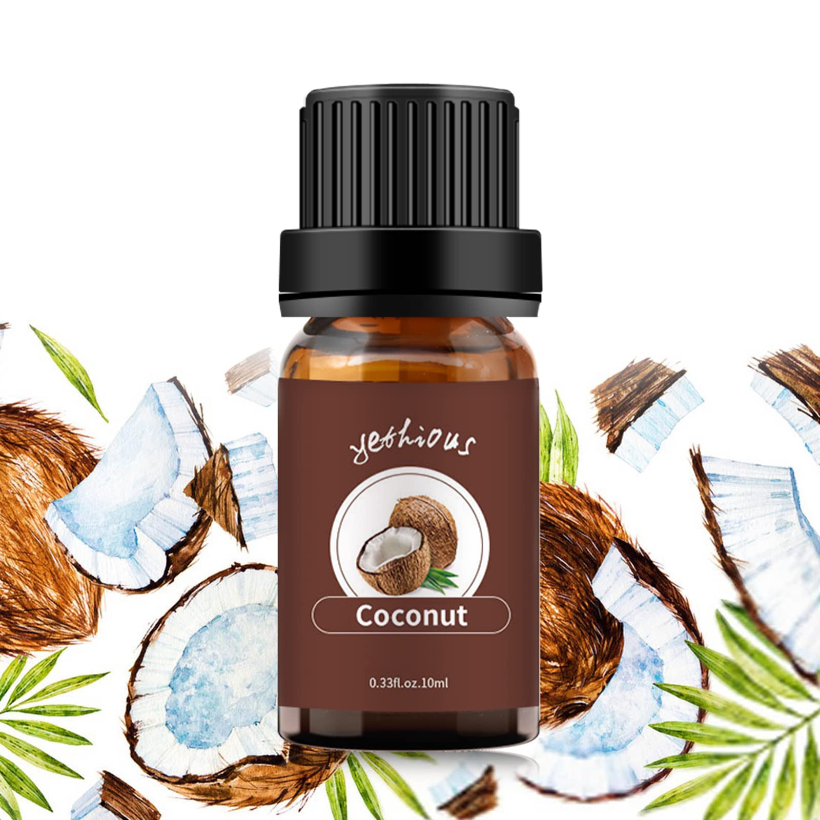 Pure Organic Coconut Essential Oil for Diffuser, Skin, Hair & Massage - 100% Natural Coconut Aromatherapy Oil - 10ml Bottle for Relaxation, Spa & Home Fragrance
