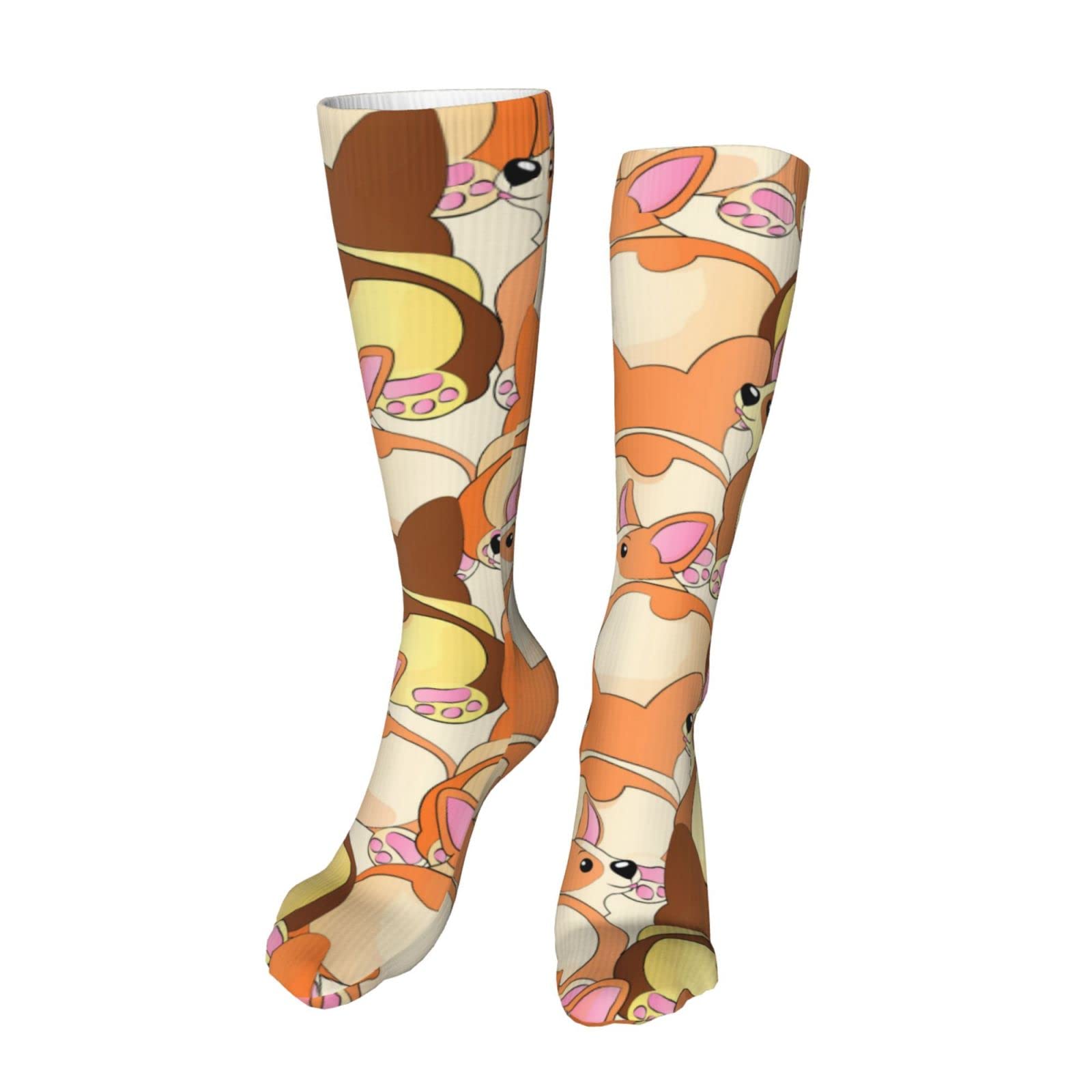 Women's Knee High Socks with Cute Cat & Dog Patterns - Men's Athletic Tube Socks for Running, Sports & Casual Wear - Comfortable Cotton Blend Socks for Everyday Use