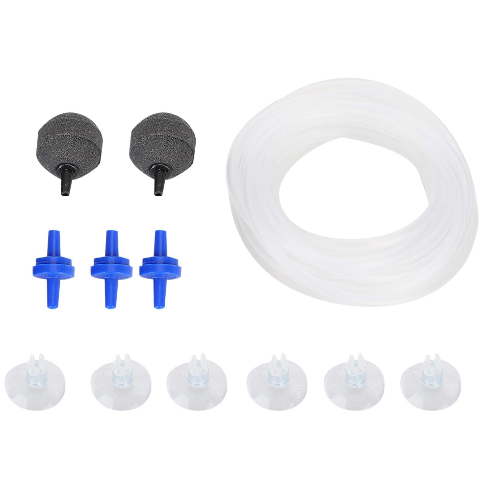 Cuque Air Pump Bubble Stones with Accessories - Safe Aquarium Air Stones, Air Tube & Check Valve for Fish Tanks | Perfect for Aquarium Aeration, Hydroponics & Pond Oxygenation