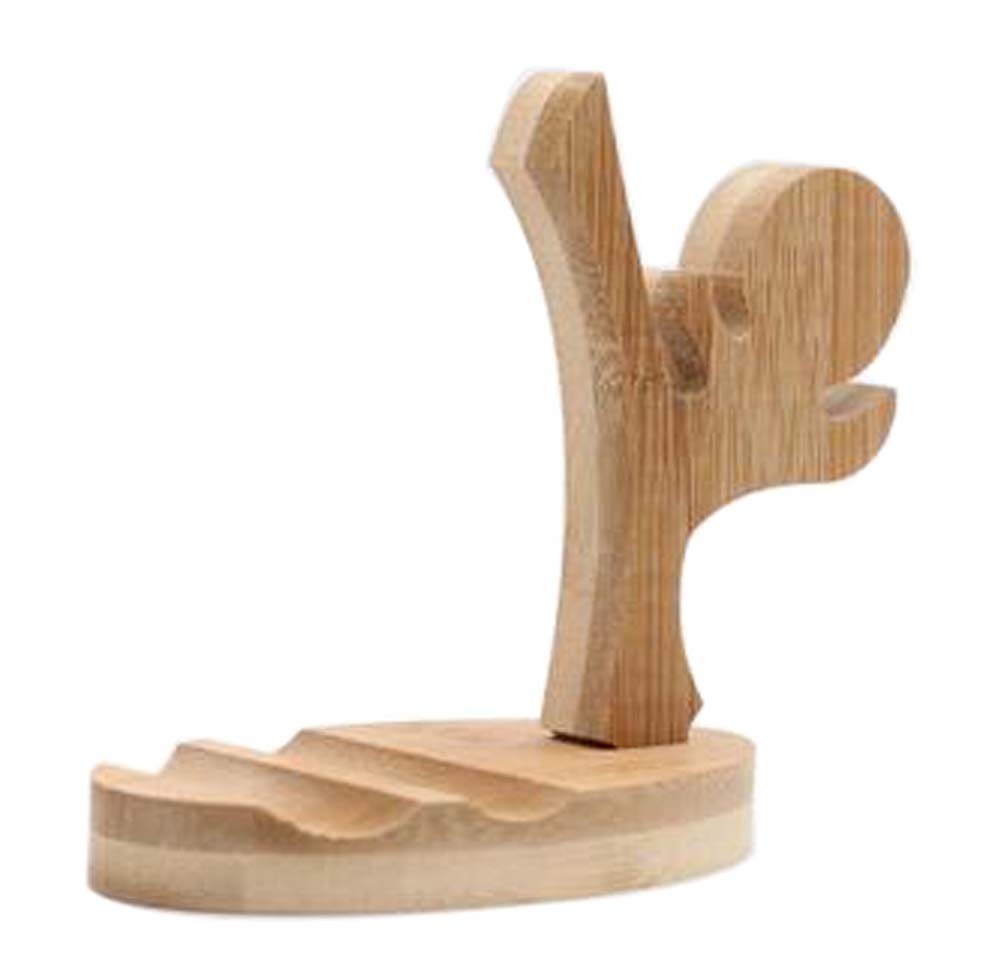 Black Bamboo Phone Stand - Desktop Holder for Work & Home