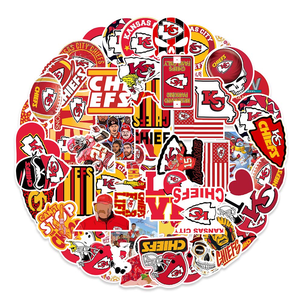 50 Sheets Football Water Bottle Stickers - Waterproof Vinyl Decals for Hydro Flask, VSCO, Skateboard, Phone & Laptop - Cute Sticker Pack for Kids, Teens & Girls - Perfect for School, Sports & Personalizing Water Bottles