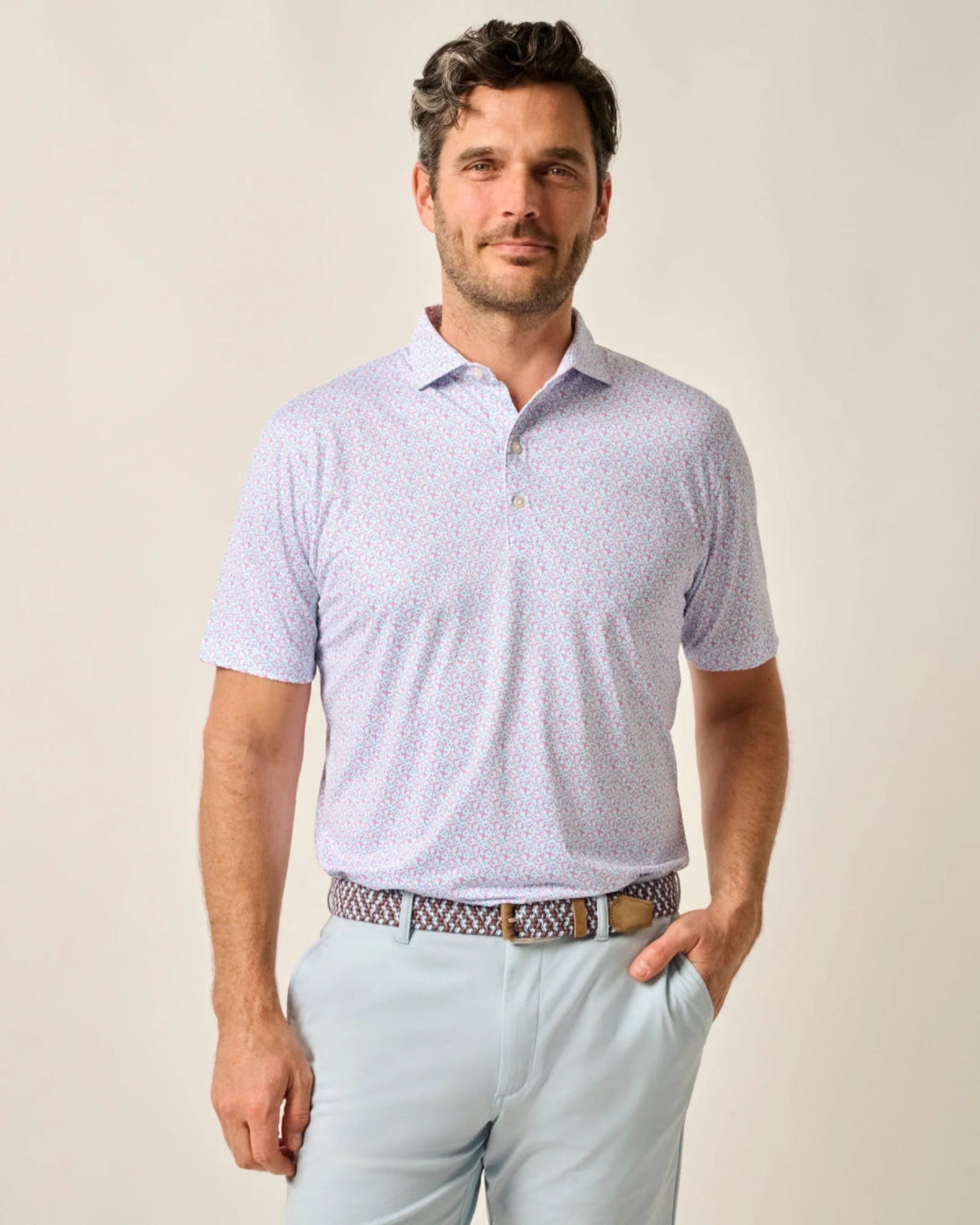 Johnnie O Springwood Prep Performance Polo Shirt for Men - Breathable & Moisture-Wicking Golf & Casual Wear - Cabo Collection