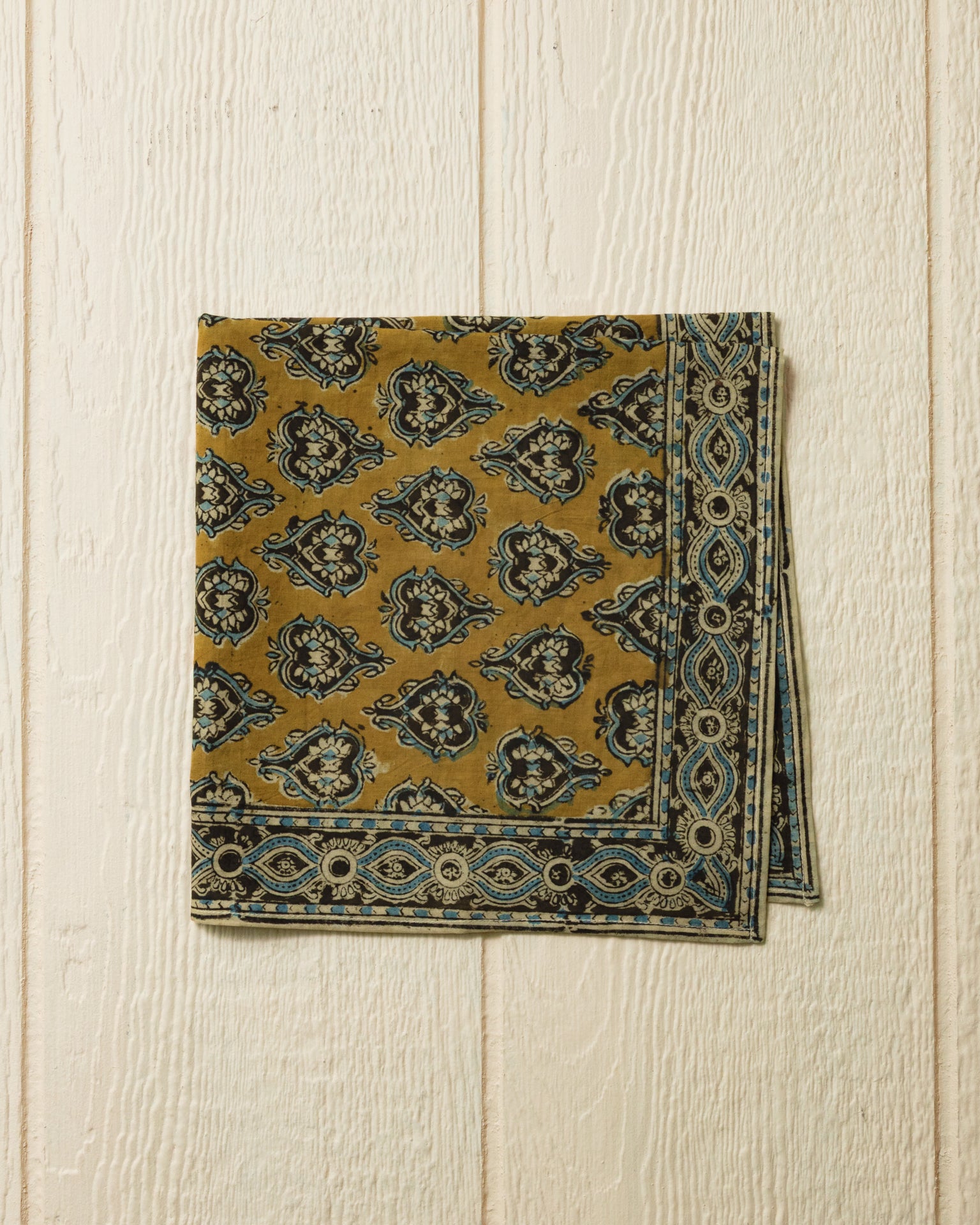 Hand Blocked Cotton Bandana in Maize Yellow - Stylish Fashion Accessory for Women & Men | Perfect for Outdoor Activities, Music Festivals, and Everyday Wear