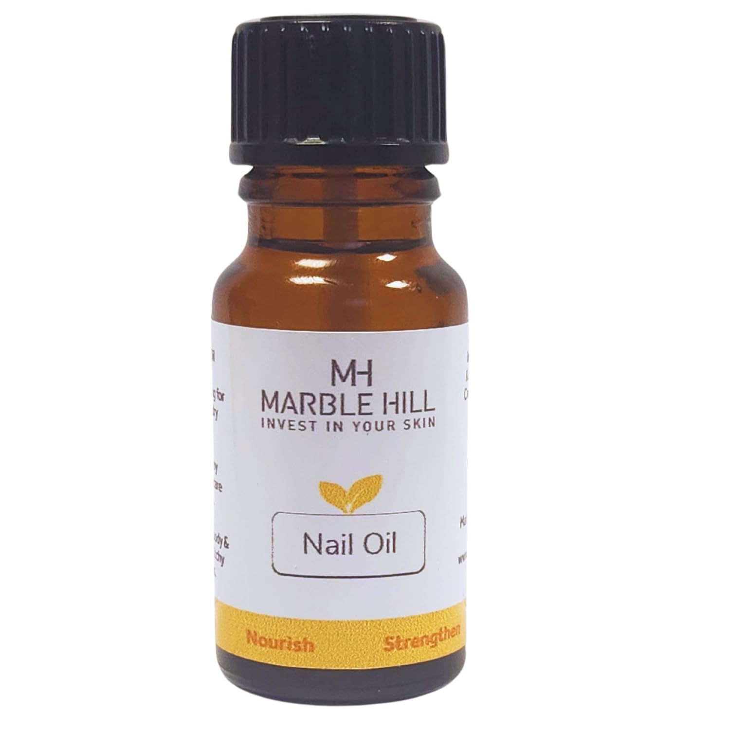 Marble Hill Vitamin E Nail & Cuticle Oil for Dry Brittle Damaged Nails - 10ml Nail Strengthener Treatment with Brush - Perfect for Manicures, Pedicures & At-Home Nail Care
