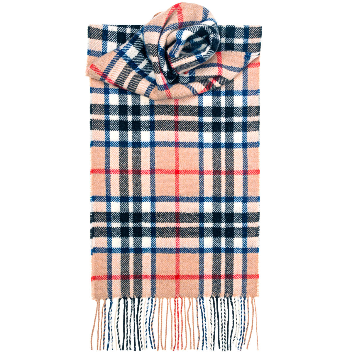 Thompson Camel Tartan Scarf - Premium Wool Plaid Wrap for Men & Women - Perfect for Winter Fashion, Outdoor Activities & Holiday Gifts