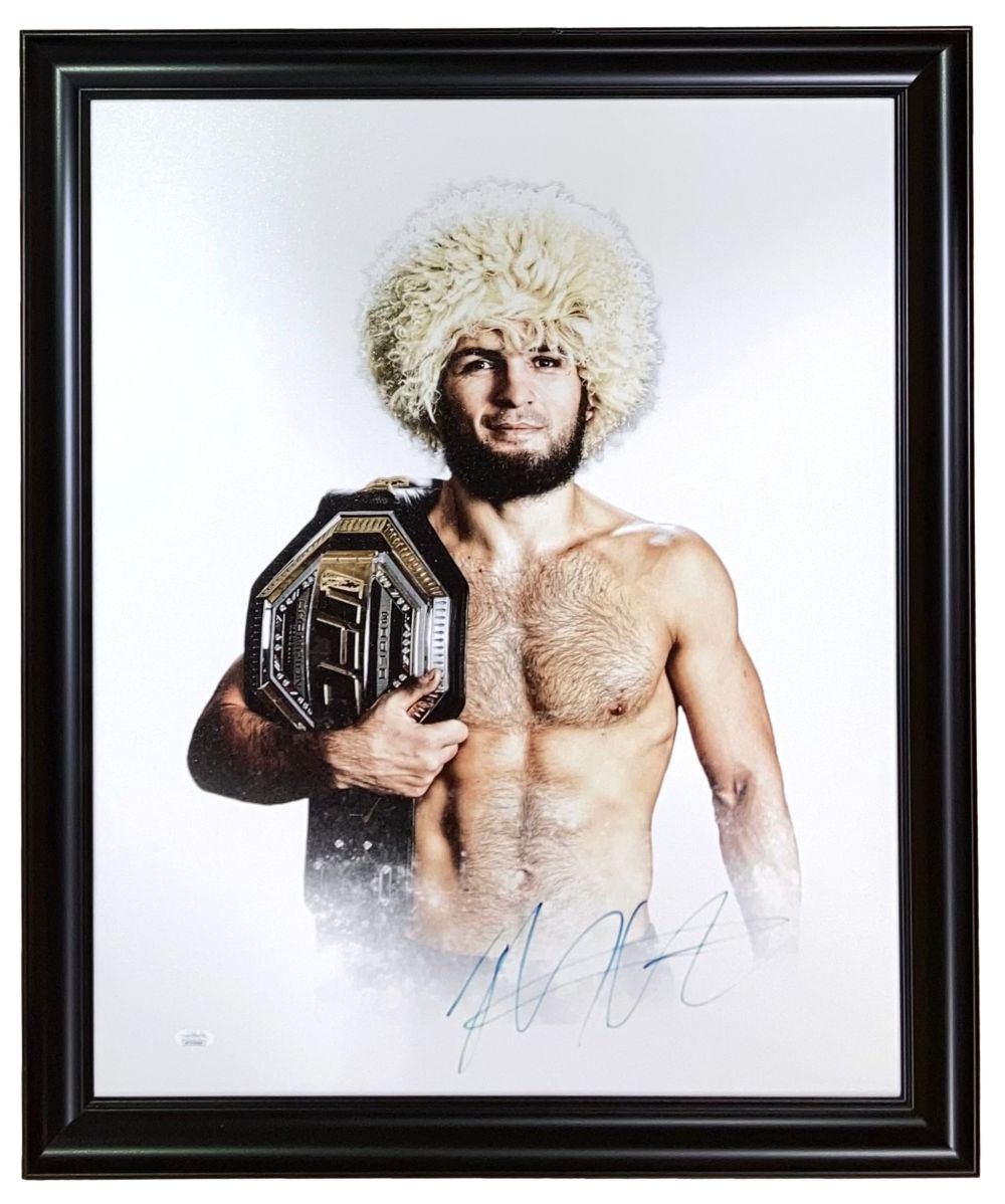 Authentic Khabib Nurmagomedov Signed 16x20 UFC Canvas - JSA Certified Collectible for MMA Fans, Home Gym & Man Cave Decor