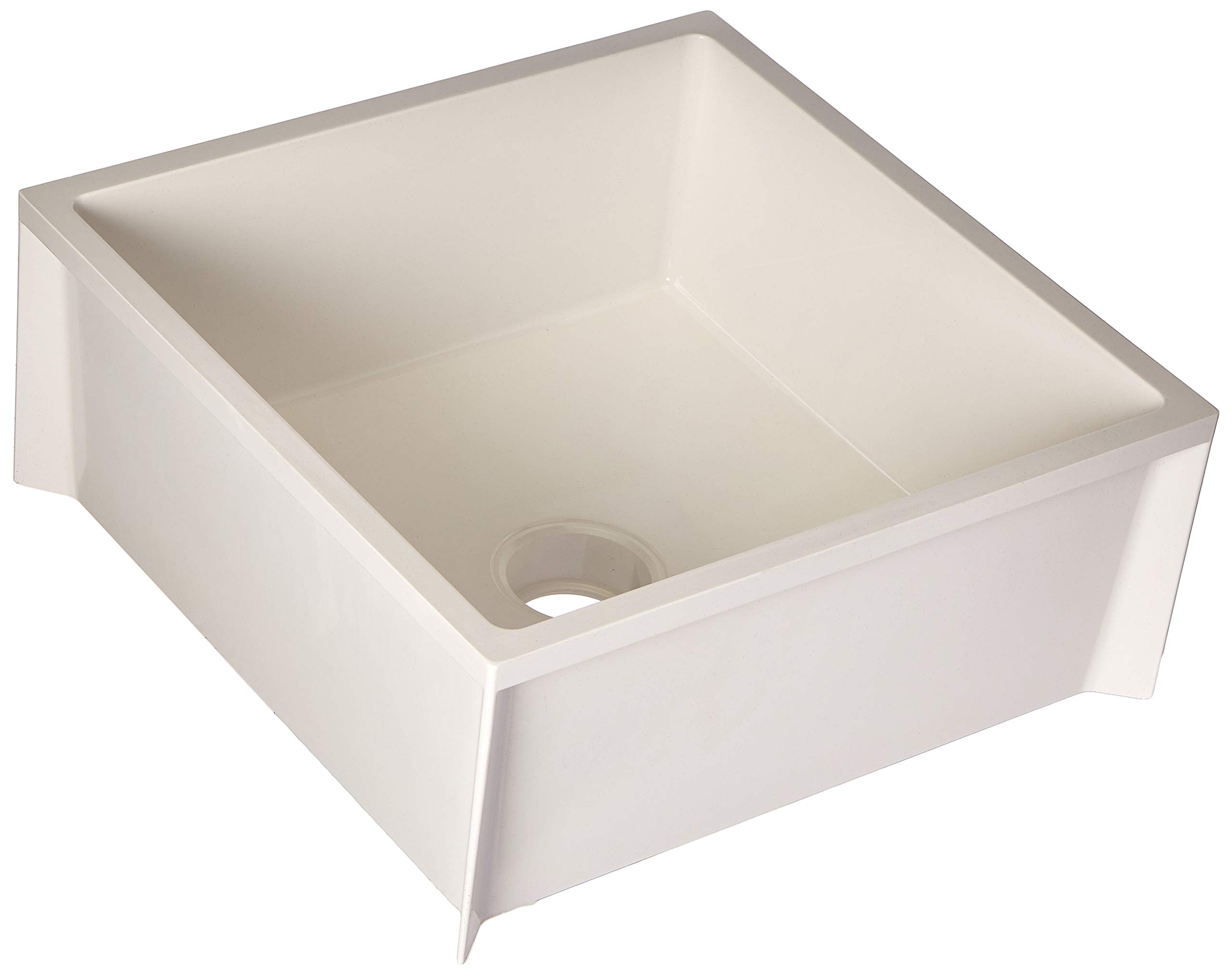 **Premium White Durastone Mop Sink - Heavy-Duty Utility Sink for Commercial & Home Cleaning Use**    *(Use Case: Ideal for janitorial closets, laundry rooms, garages, and commercial cleaning stations.)*