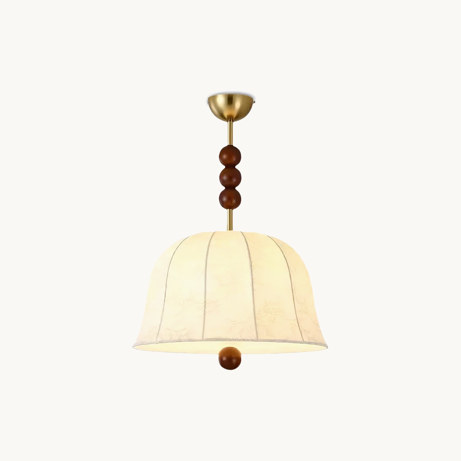Modern Trigg Fabric Pendant Light - Handwoven Rattan Hanging Lamp with Wooden Beads for Boho Bedroom, Dining Room & Living Room Decor