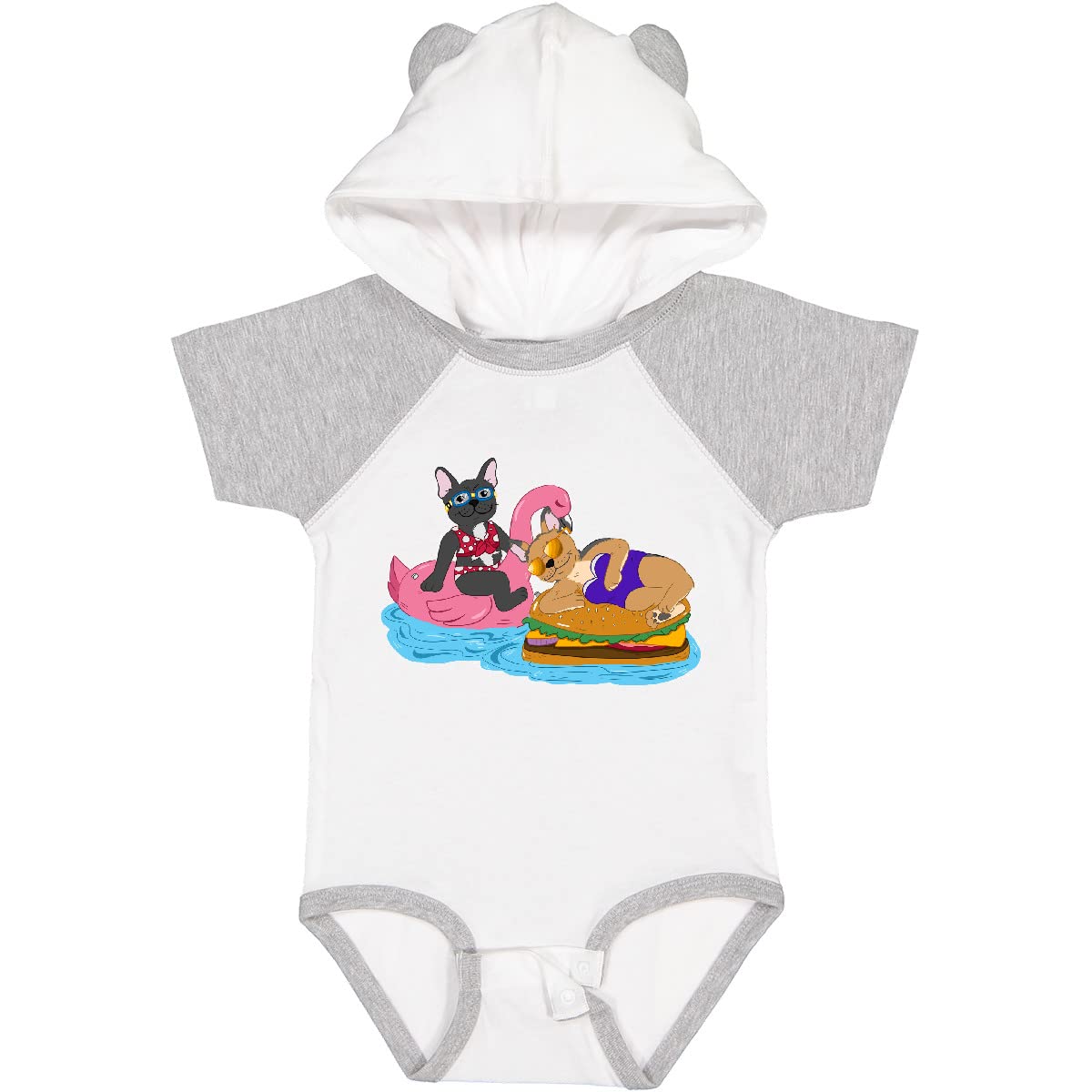 Inktastic Cute French Bulldogs Baby Bodysuit - Soft Cotton Infant Onesie for Boys & Girls - Perfect for Pool Parties, Beach Days & Summer Outfits
