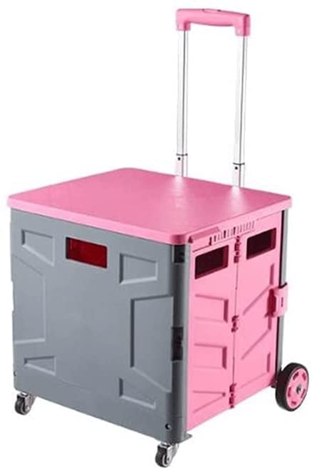 Foldable Grocery Shopping Cart with Wheels - Lightweight Utility Cart for Women, Shopping, Picnic, Home & Office Storage - Perfect for Supermarkets, Laundry, Camping & Outdoor Activities