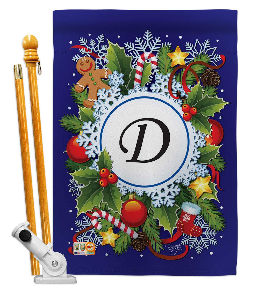 D Initial Winter Wonderland House Flag Set 28