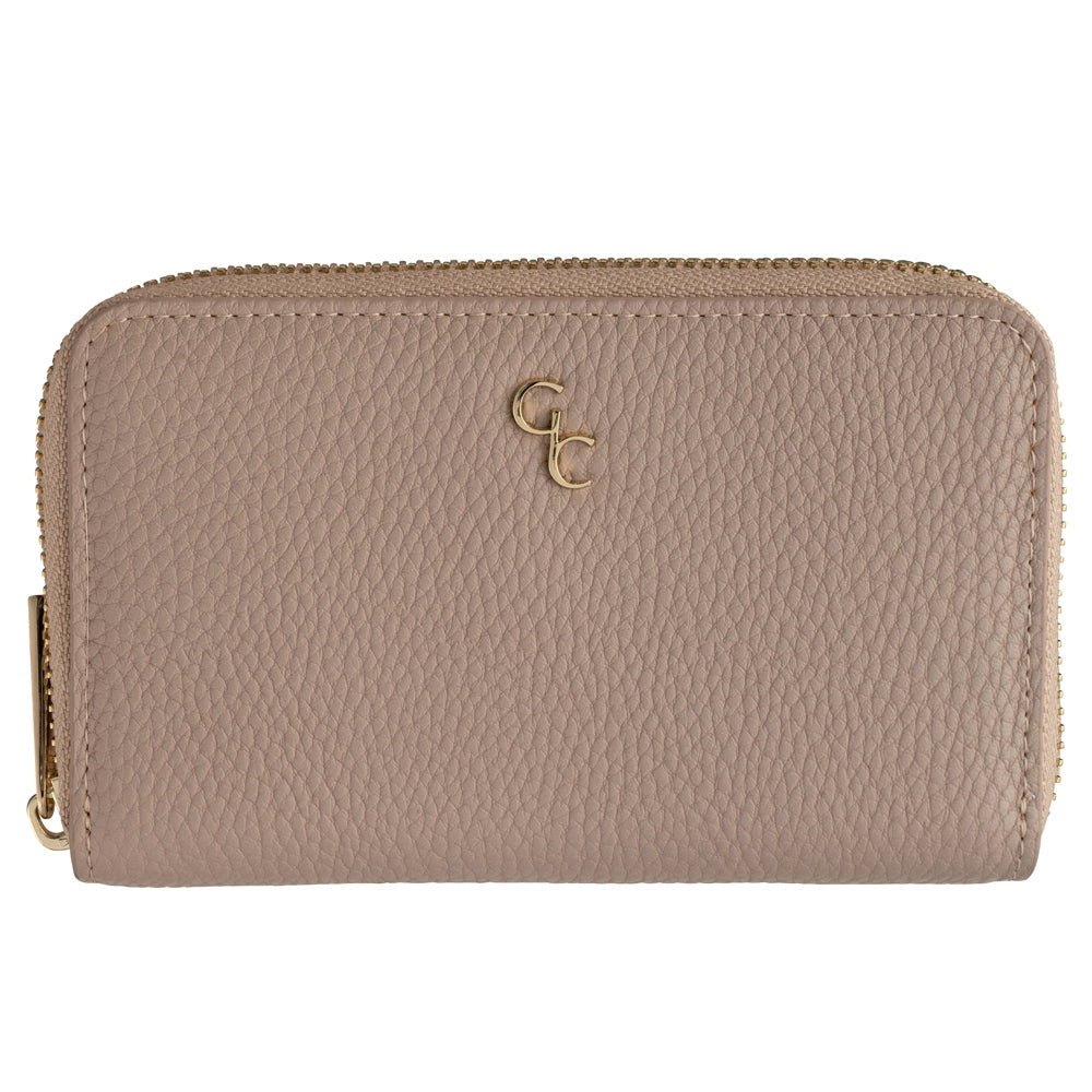 Galway Crystal Fashion Taupe Ladies Zip Wallet - Stylish Women's Leather Wallet with RFID Protection - Perfect for Everyday Use, Travel & Gift Giving