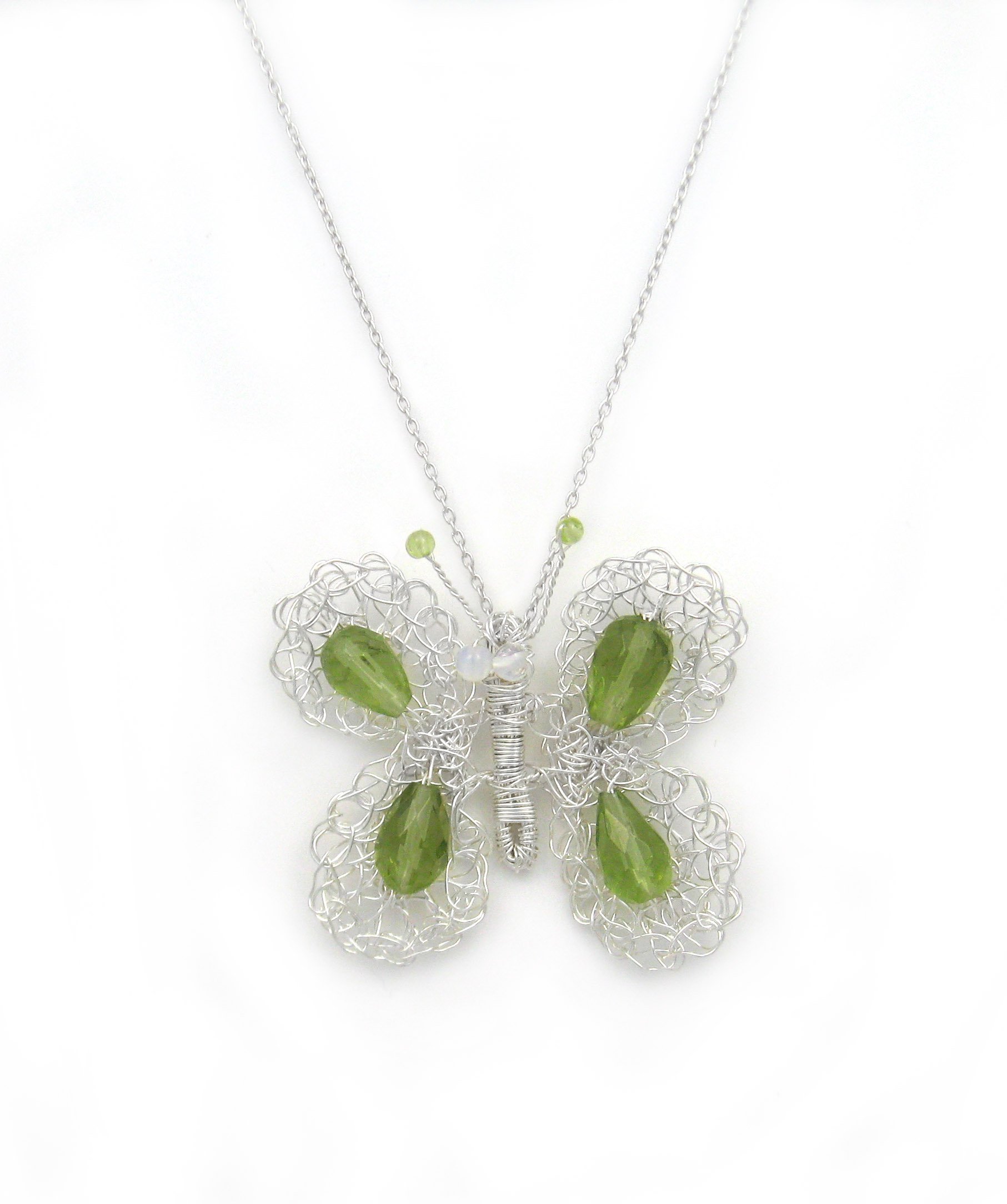 Sterling Silver Crystal Butterfly Necklace 16