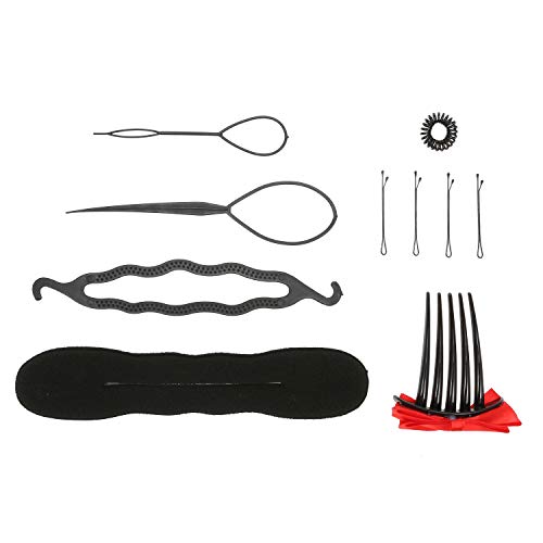 Baugger Hair Styling Kit - Spiral Bun Maker, Hair Ties, Side Comb, Hair Pins & Braiding Tools for Women | Perfect for Updos, Ponytails & Everyday Hairstyles
