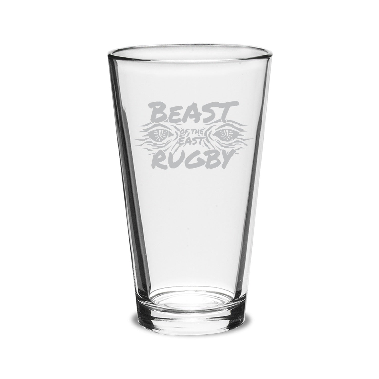 Beast Rugby Logo Pint Glass - 16oz Heavy Duty Beer Mug for Rugby Fans, Game Day Parties & Sports Bar Decor