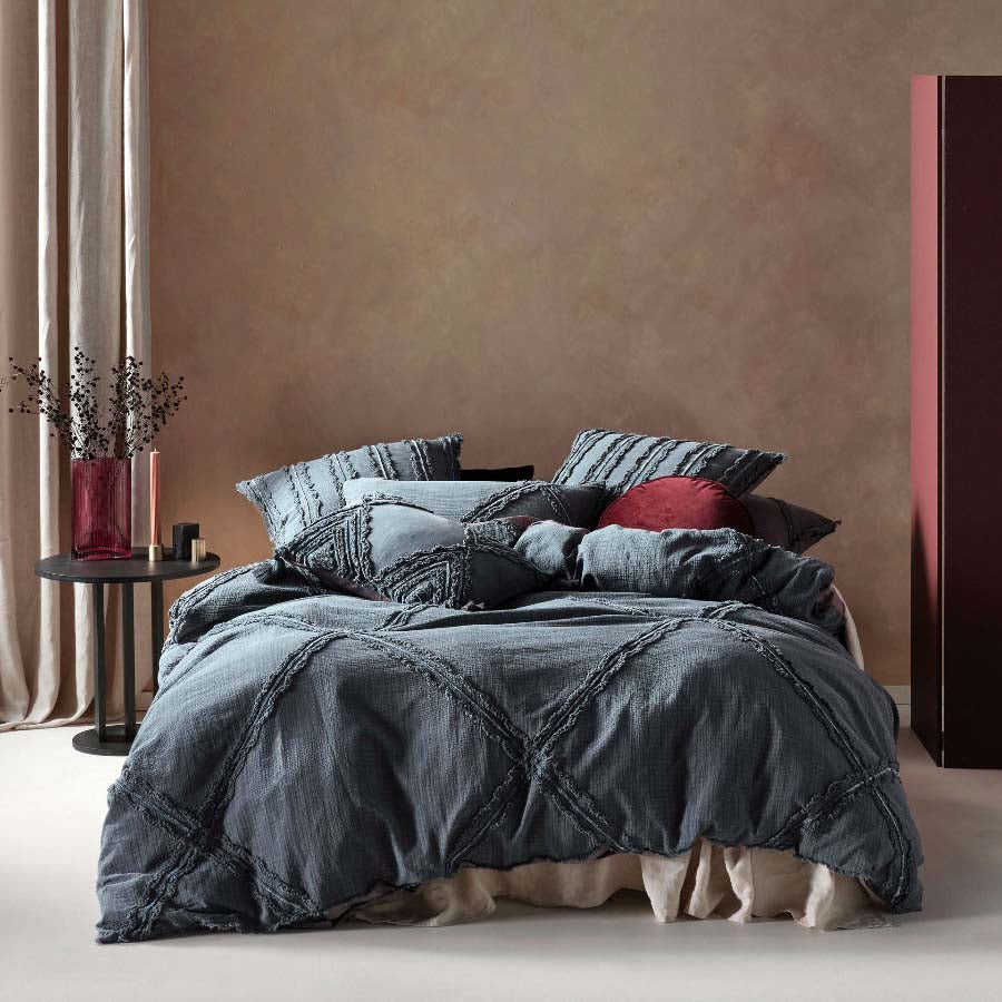 Heather Slate Quilt Cover Set for Double Bed - Soft Luxury Bedding with Premium Cotton - Perfect for Master Bedroom, Guest Room & Cozy Home Decor