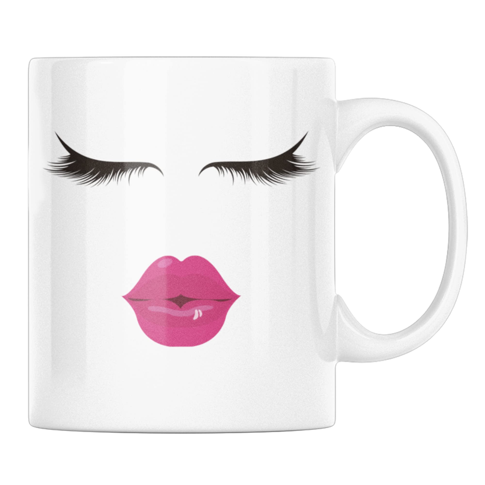 Lips and Lashes Coffee Mug - 11oz & 15oz Makeup Artist Gift for Cosmetologists, Bridesmaids | Perfect for Salon Stylists, Beauty Enthusiasts & Coffee Lovers at Work or Home