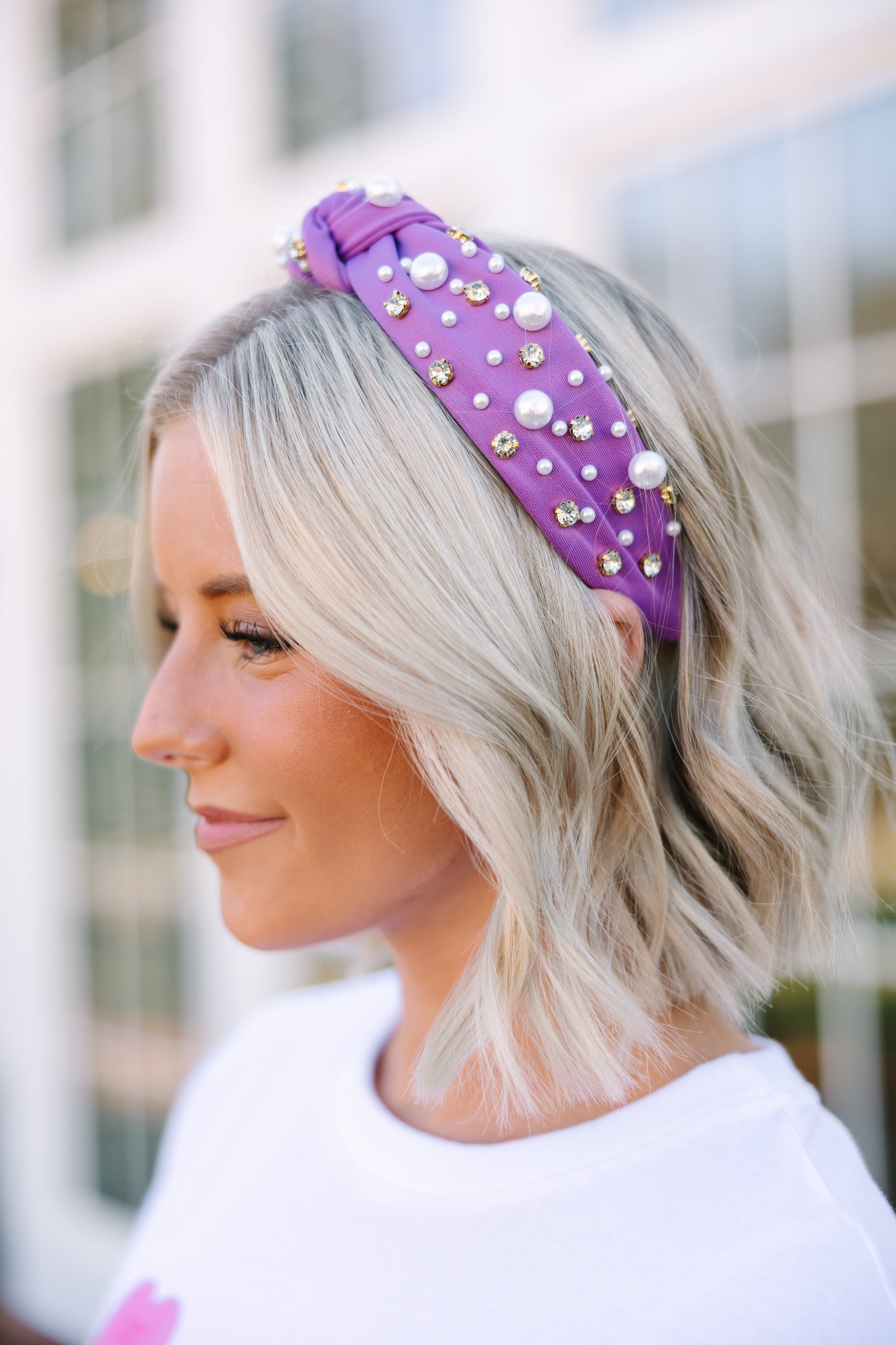 Lavender Purple Embellished Headband for Women - Elegant Floral Hair Accessory for Weddings, Parties & Everyday Wear