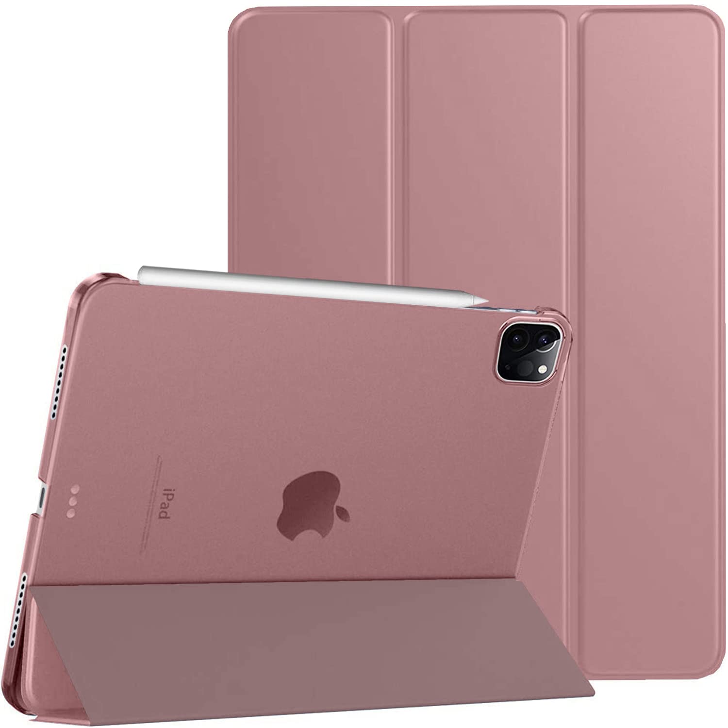 DuraSafe iPad Pro 11 Inch 2nd Generation Case (2020 Model A2228/A2068/A2230/A2231) - Trifold Hard PC Smart Cover with Translucent Back in Copper Gold | Perfect for Work, Travel & Everyday Protection