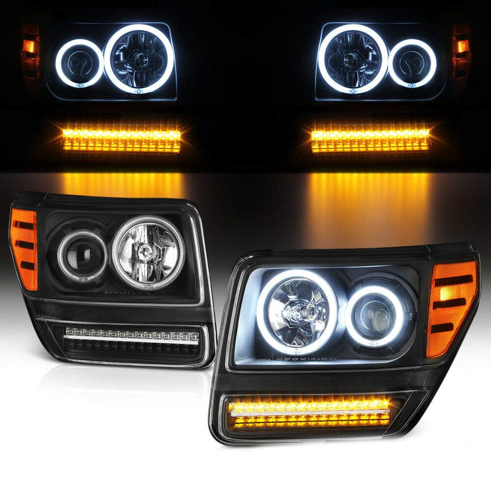 ZPKUNZV Bright CCFL Halo LED Headlight Kit - Compatible with 2007-2011 Projector Headlights | DRL Daytime Running Lights | Perfect for Night Driving & Car Customization