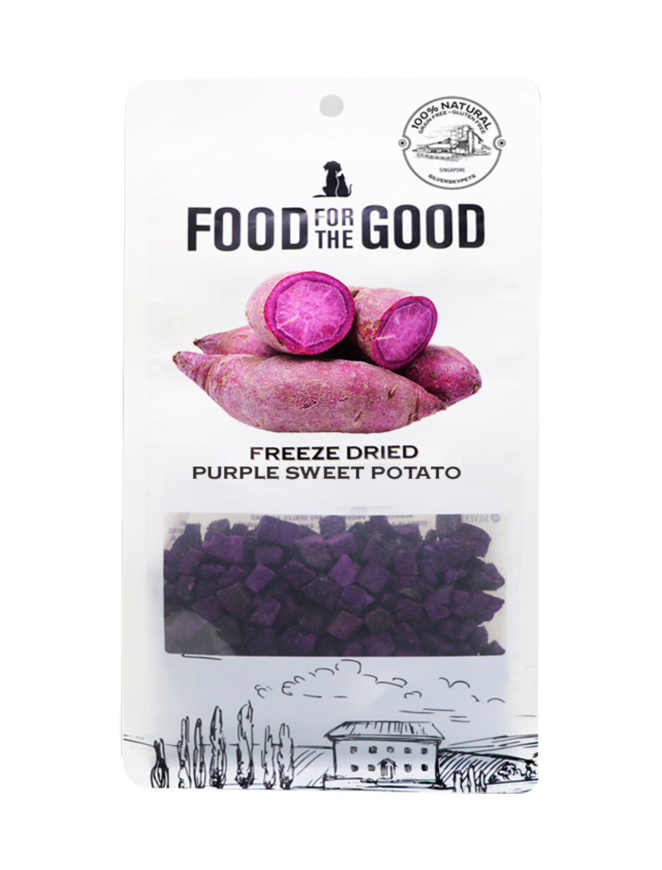 Freeze Dried Purple Sweet Potato Dog & Cat Treats - 100g All-Natural Pet Snacks for Training & Rewards | Grain-Free, Healthy Alternative to Kibble | Perfect for Small, Medium & Large Breeds