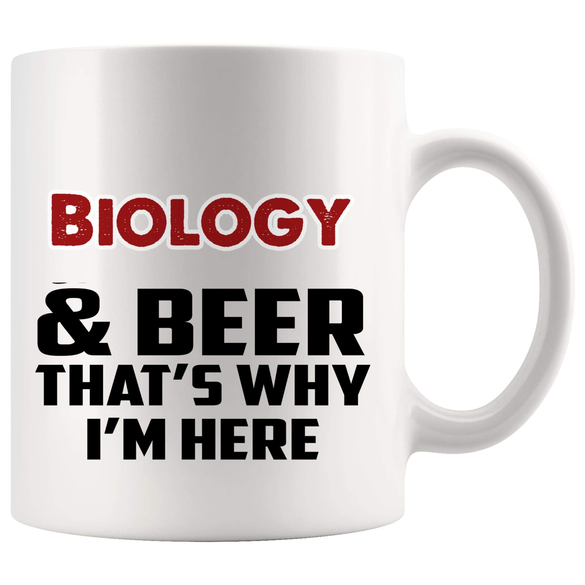 Funny Biology Coffee Mug - Beer And Biology Design, Perfect Gift for Biological Technicians, Biochemists, Genetic Counselors, Nurses & Physician Assistants - Great for Office, Lab or Home Use