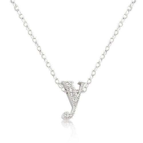 Micro Pave Initial Y Pendant Necklace - Personalized Gold Plated Letter Y Jewelry for Women - Perfect Gift for Birthday, Anniversary & Valentine's Day