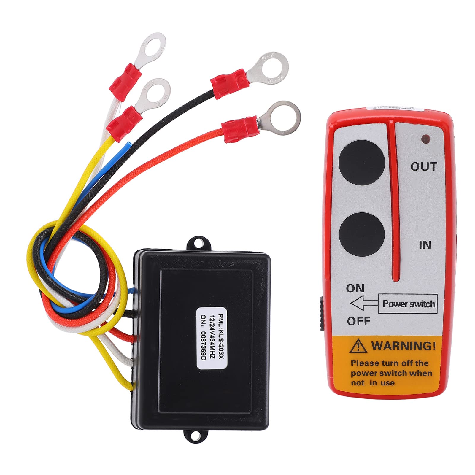 Tbest Universal Wireless Remote Control Kit for Winch - 12V/24V Receiver Switch for Truck, ATV, SUV (Red) | Heavy-Duty Off-Road & Towing Accessory